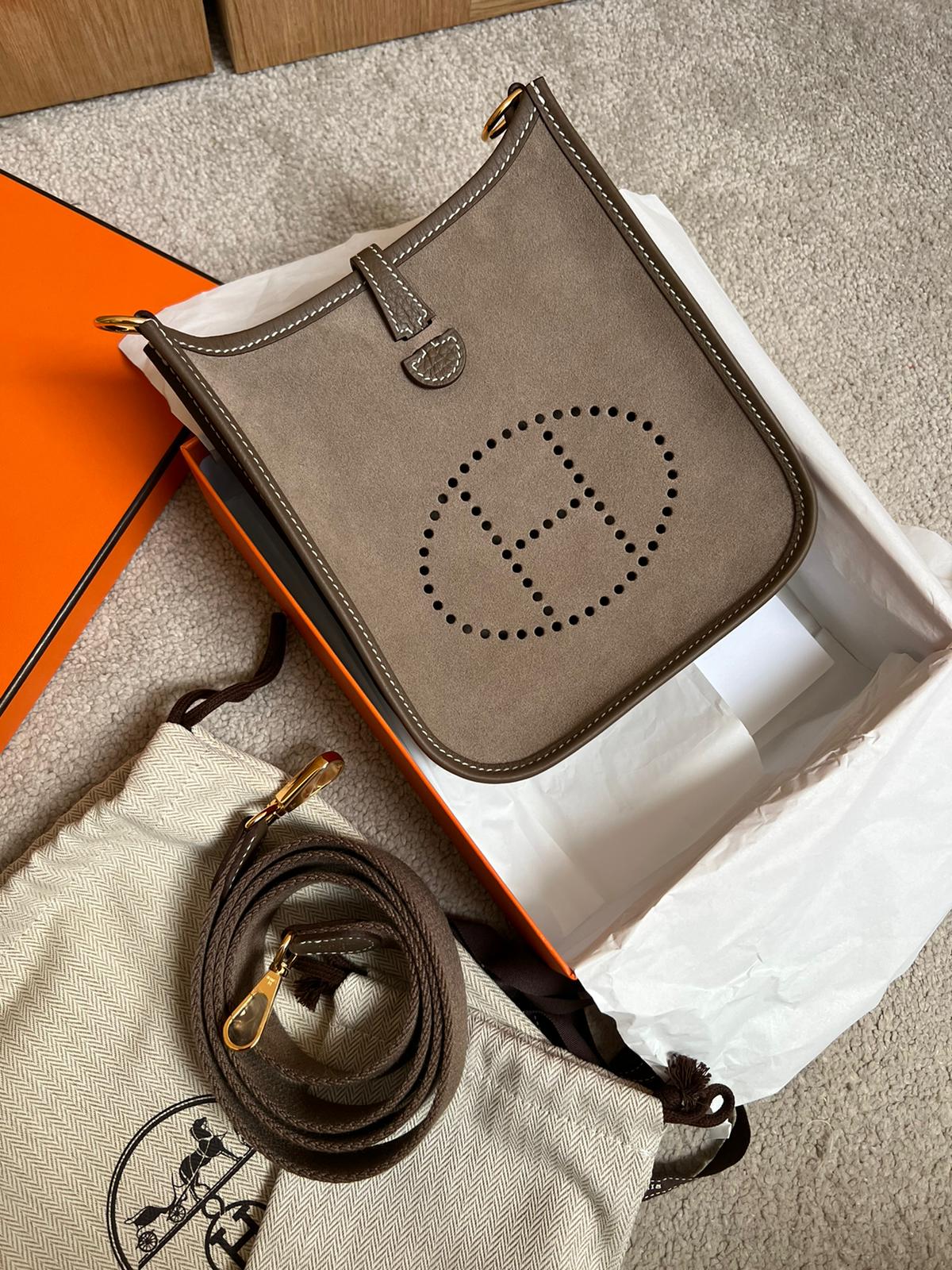 Hermès Mini Evelyne 16 Gris Caillou Doblis and Etoupe GHW、mySite、garminoutage.com