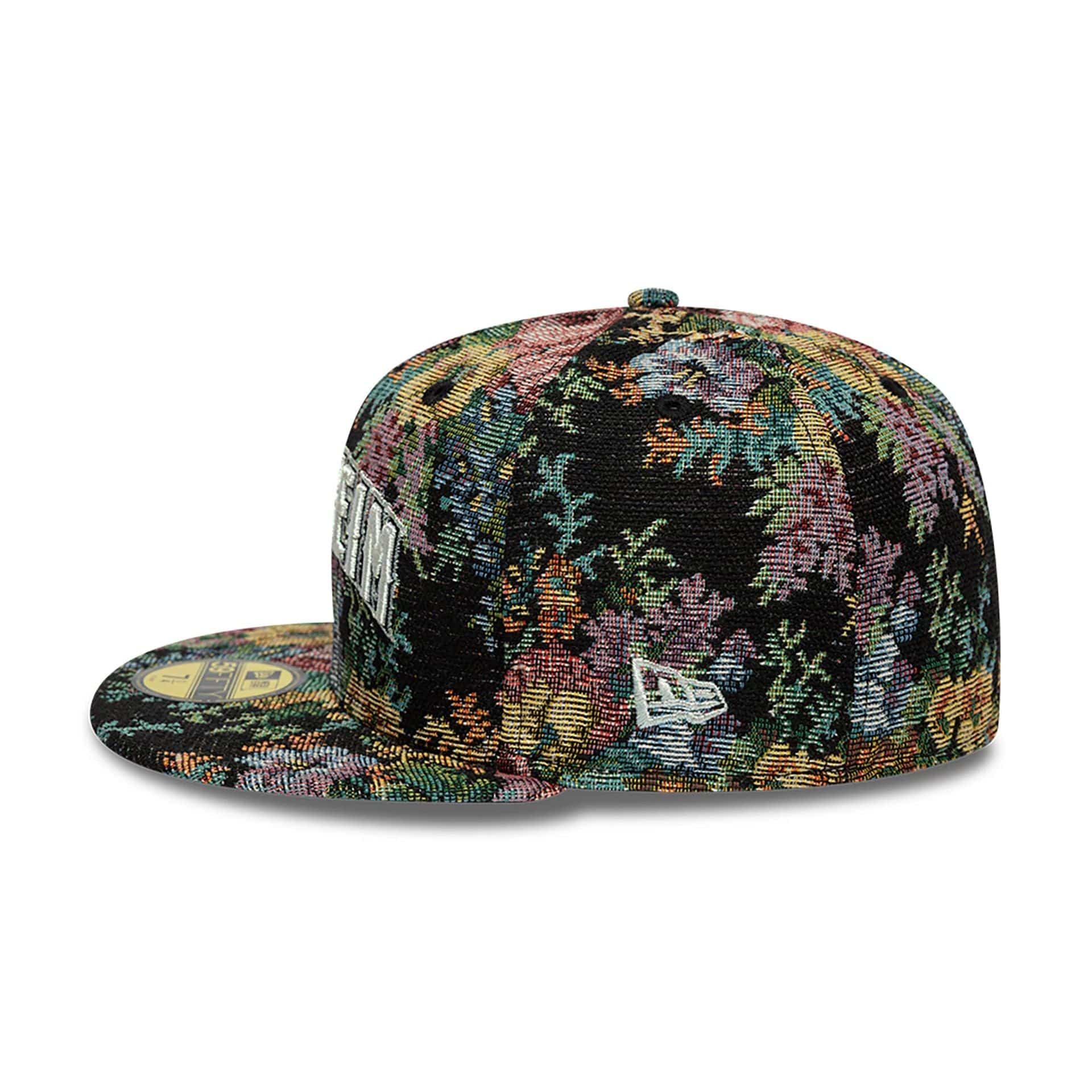 LA Angels Jacquard Patterns All Over Print Black 59FIFTY Fitted Cap、mySite、vikingsvslions