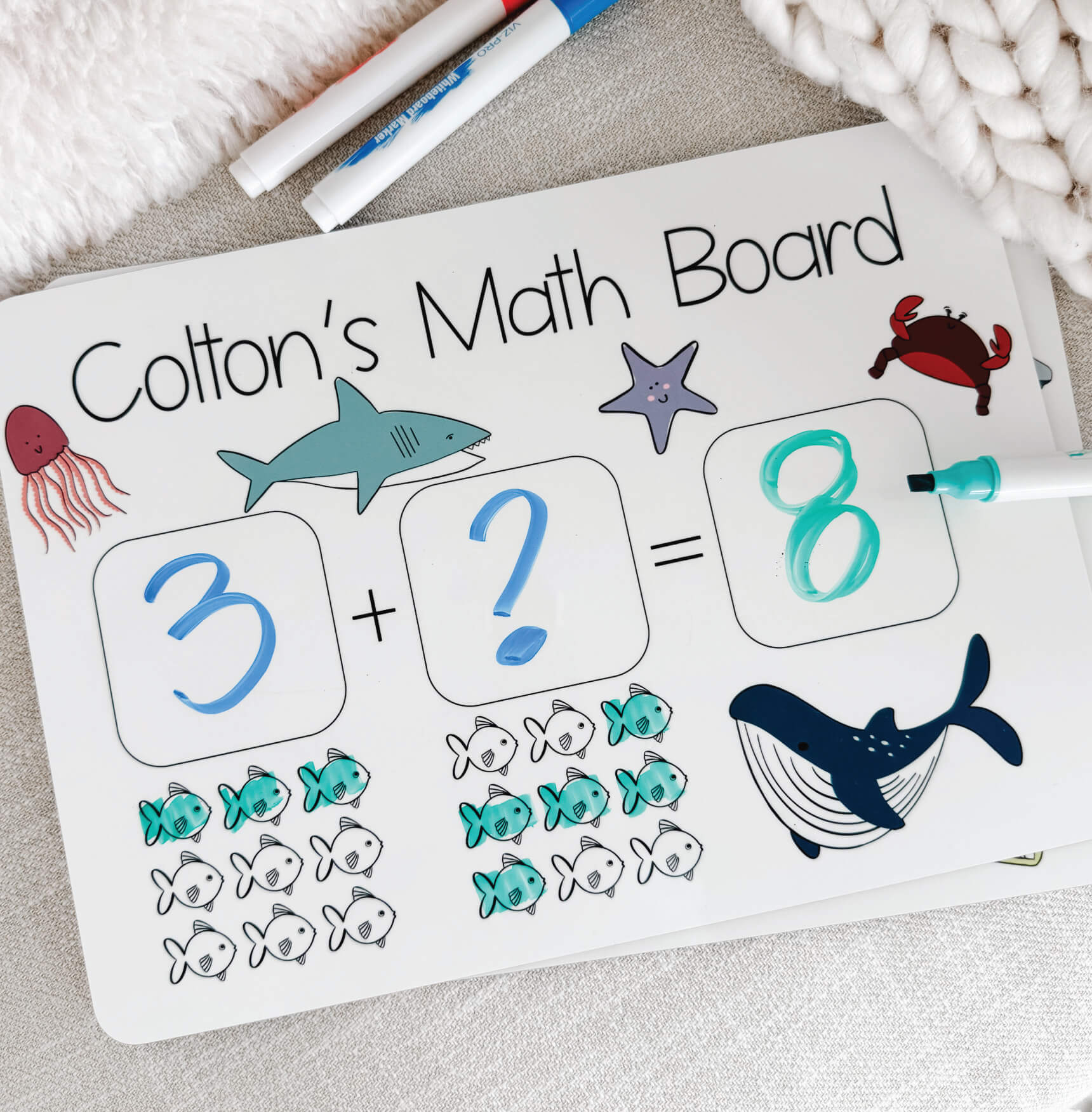  Kids Personalized Whiteboard | Under The Sea Math、mySite、layawaytickets