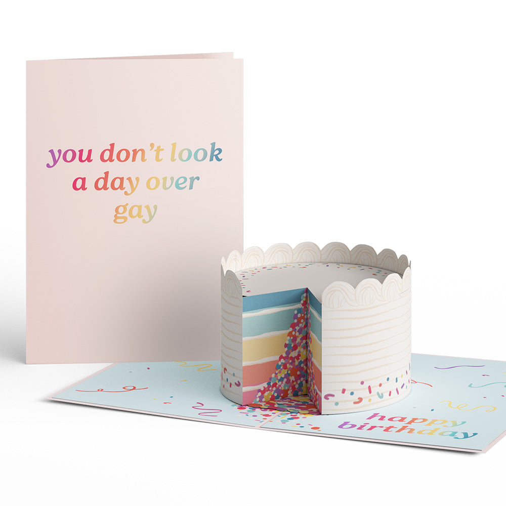 You Don't Look a Day Over Gay Birthday Pop-Up Card、mySite、solidvoid