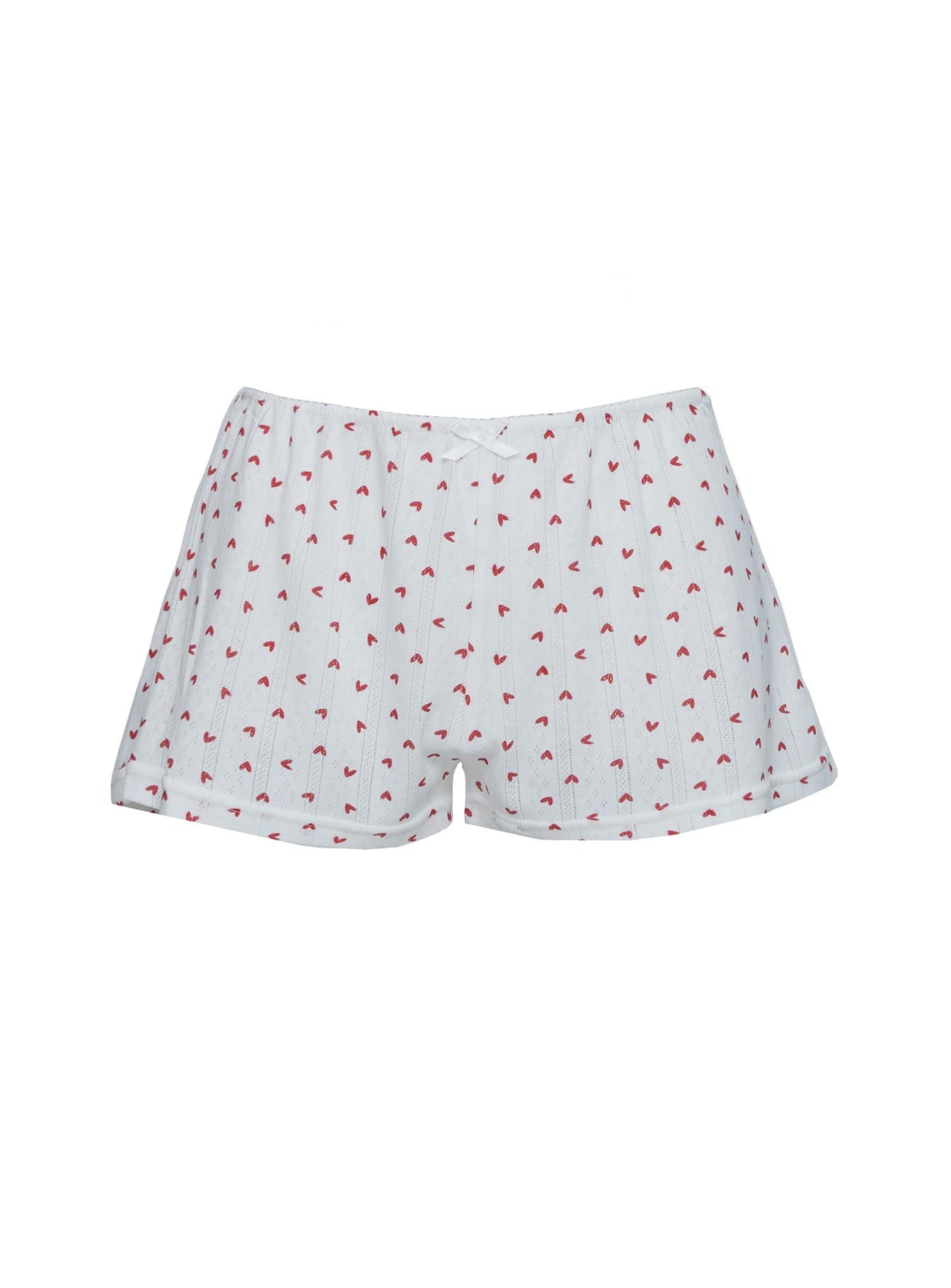 Sleepytea Pointelle Sleep Short White / Red、mySite、solidvoid