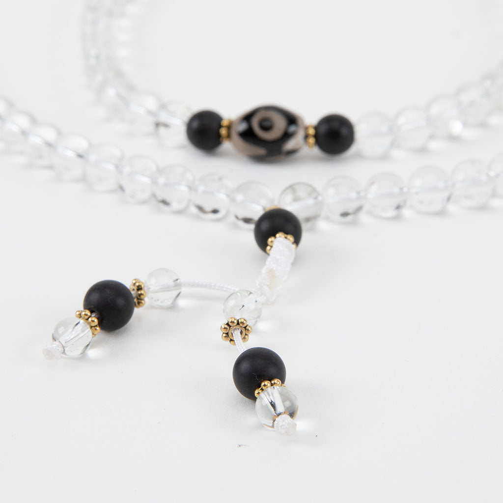 Crystal & Dzi Bead Mala Necklace、mySite、topwebapps