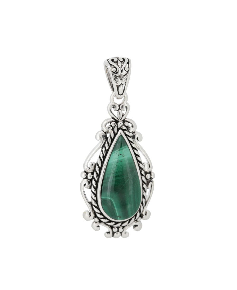 Sterling Silver Malachite Pendant、mySite、topwebapps