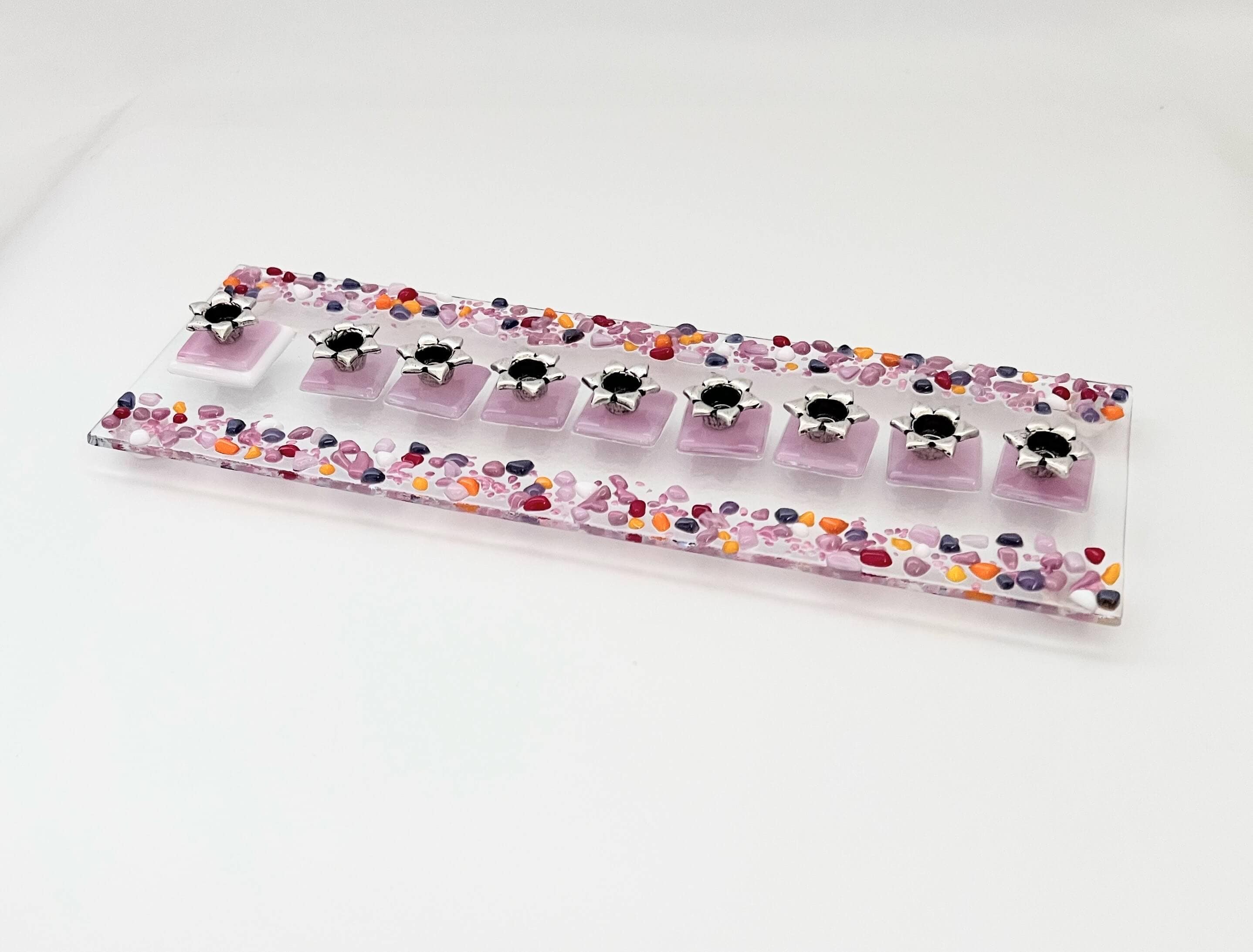 Fused Glass Menorah - Pink、mySite、topwebapps