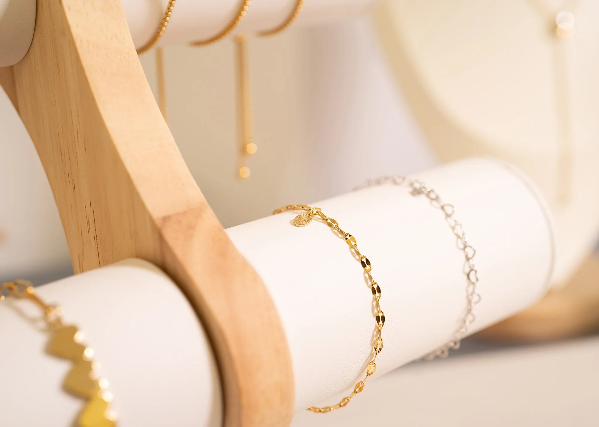 Natural Wood & Leather 2 Tier Bracelet Display / DSP0029、mySite、dreamappss