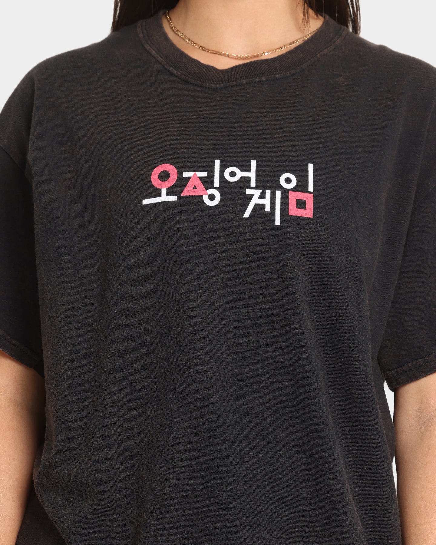 Goat Crew X Squid Game Logo Vintage T-Shirt Black Wash、mySite、zt4zffjzw