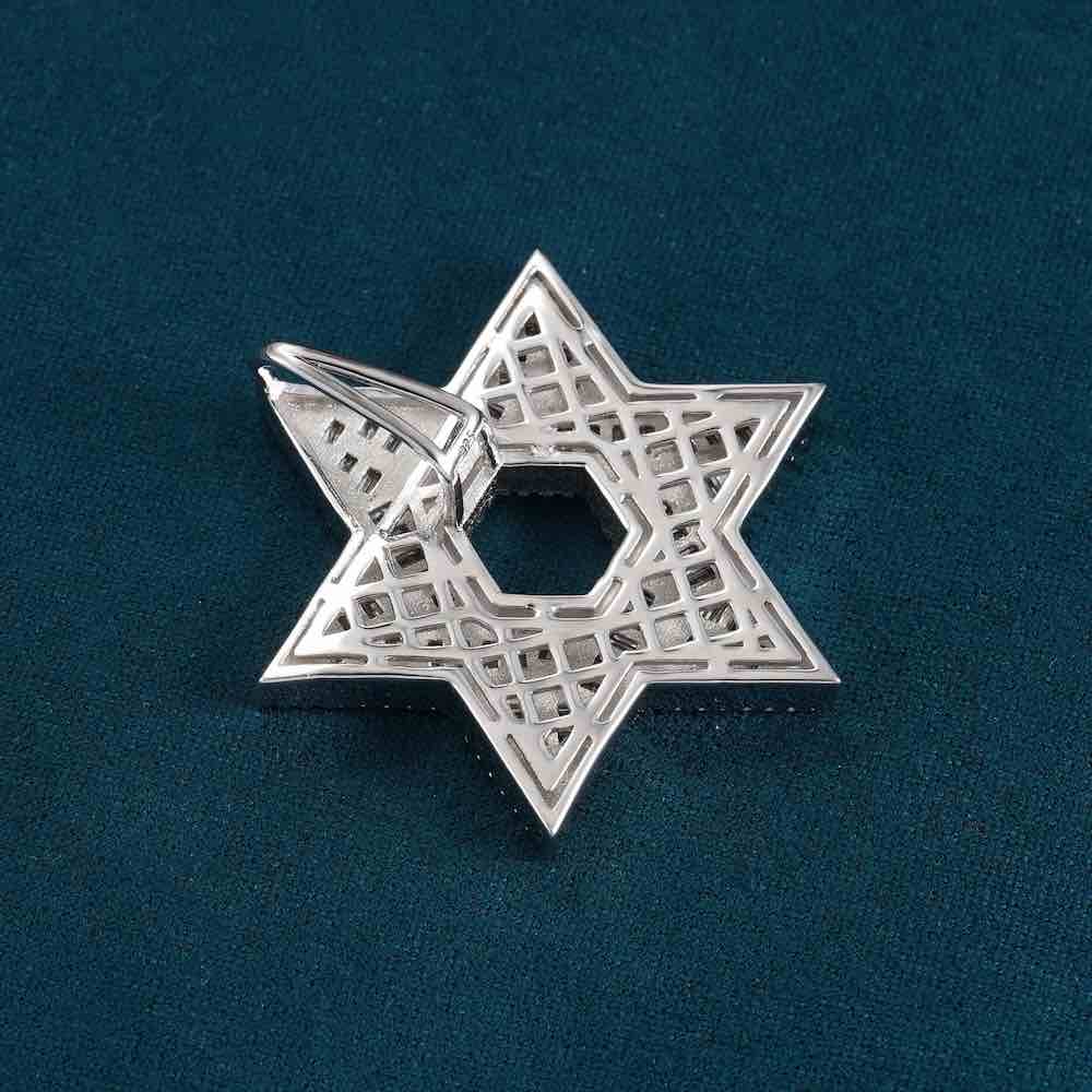 Moissanite Baguette Star of David Pendant 14K Gold、mySite、hinf8tx79