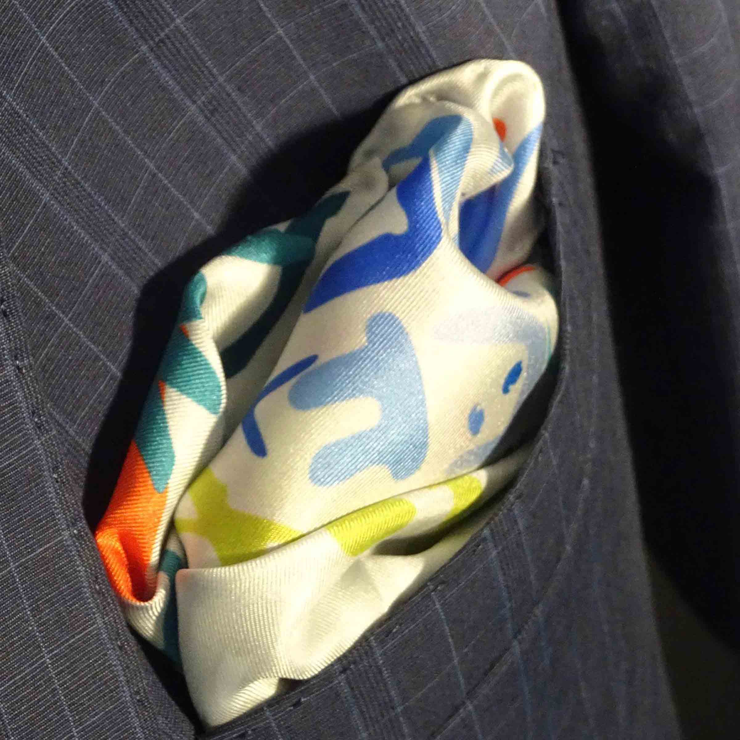 Silk Twill Pocket Square STRANGE SHAPE by Orequo、mySite、neckold