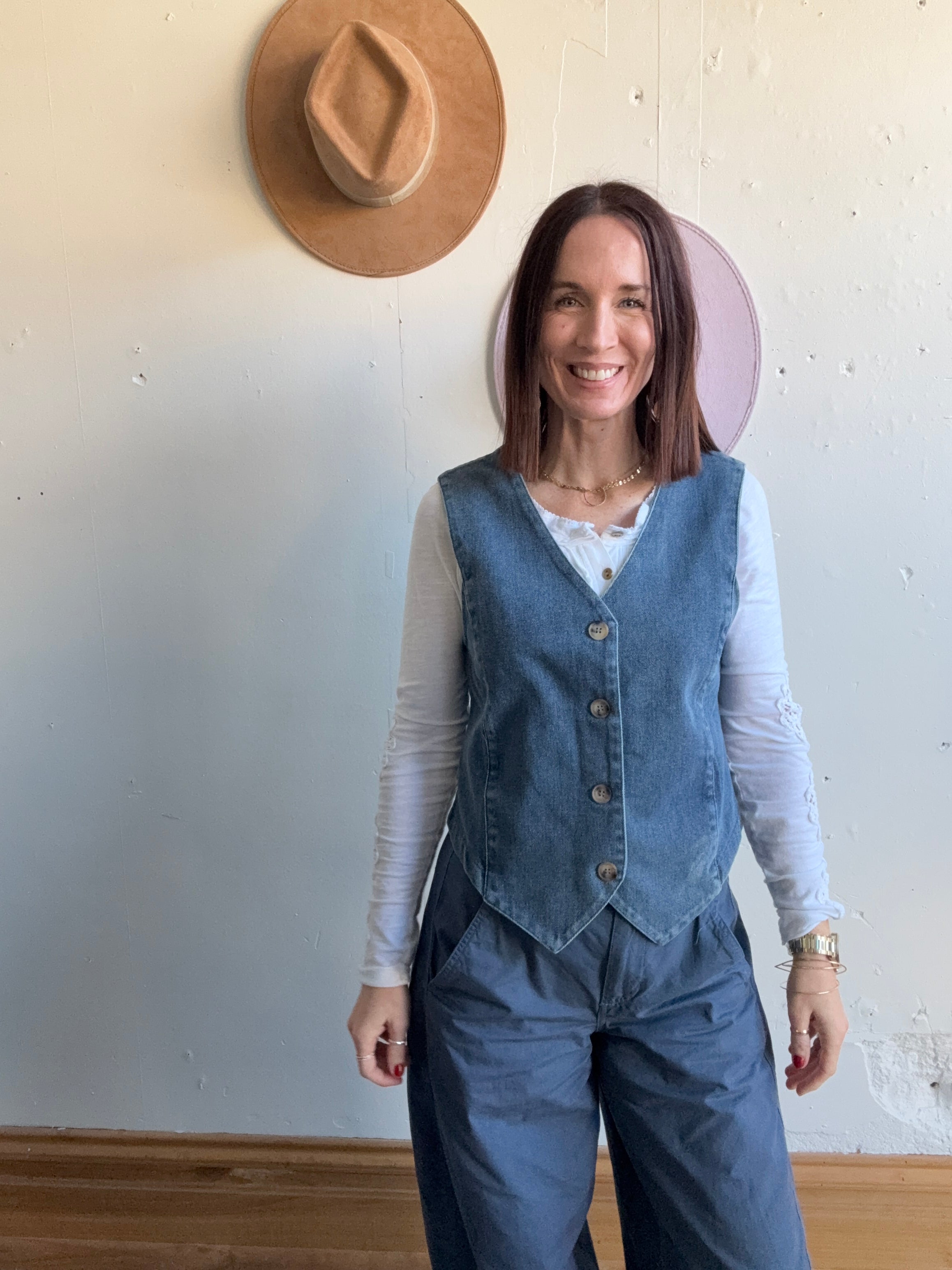 Katlyn’s Denim V-Neck Vest、mySite、garagedoors4me