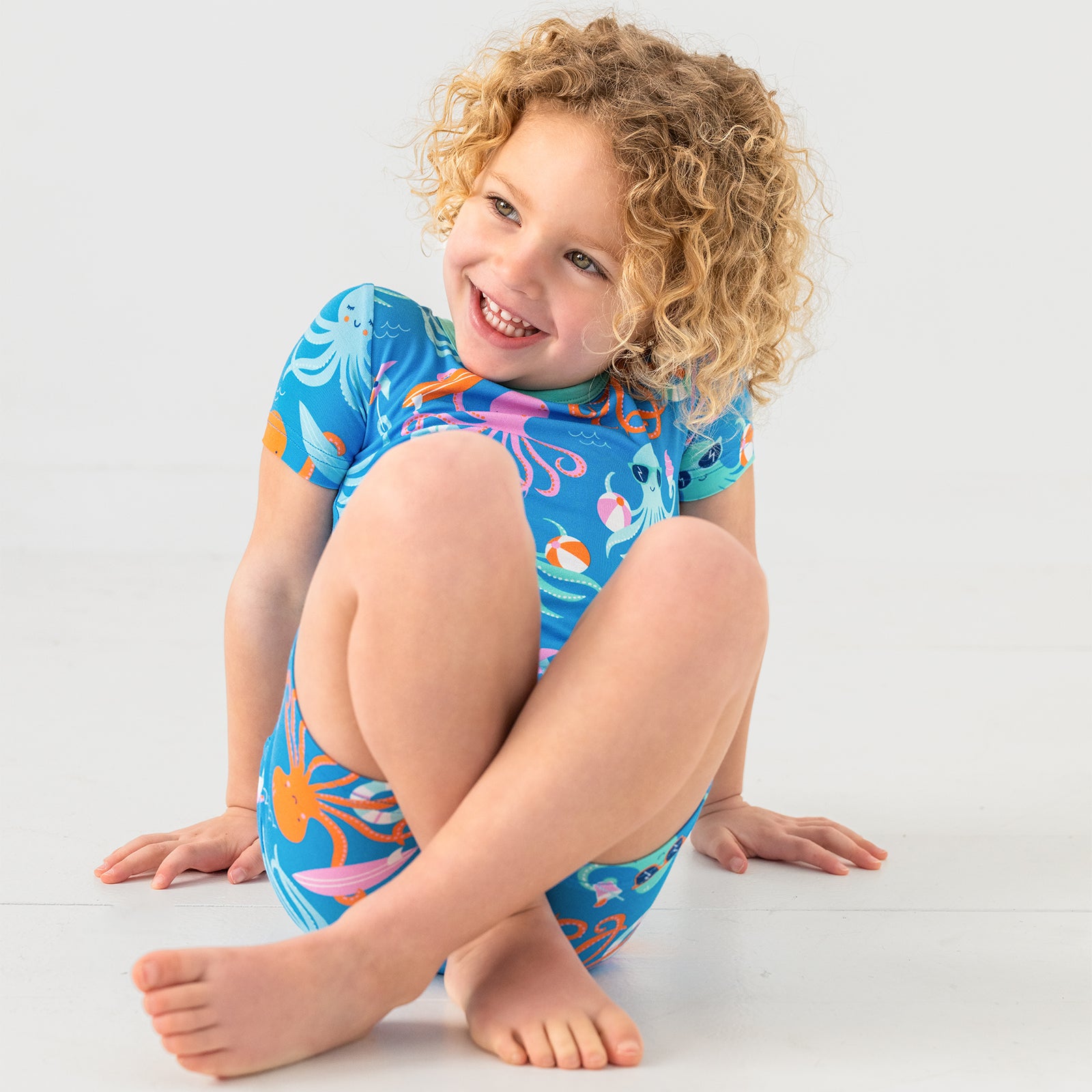  Octopus Party Two-Piece Short Sleeve & Shorts Pajama Set、mySite、layawaytickets