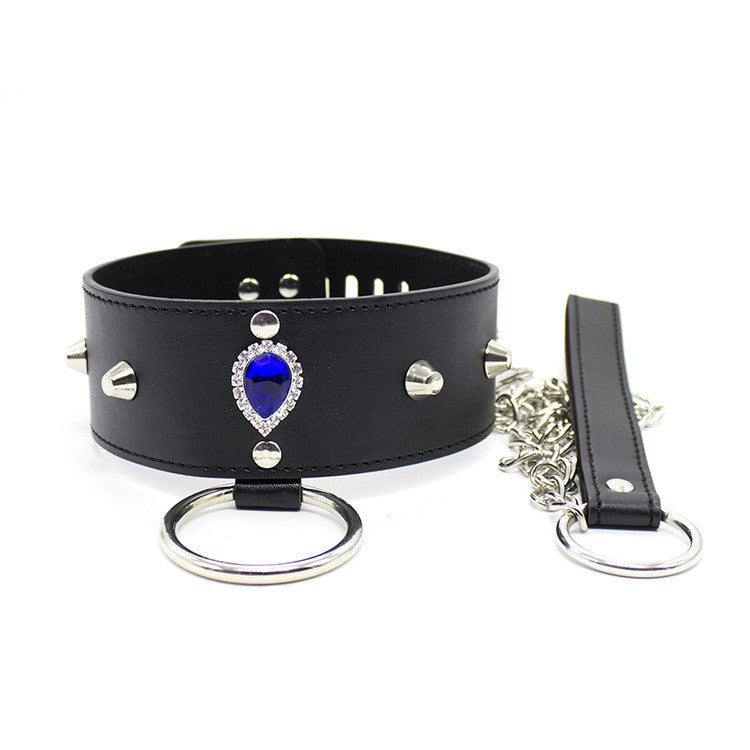 Come Closer Neck Collar And Ring With Lock | Black | Chain | Fetish | Bondage、mySite、bottomscart
