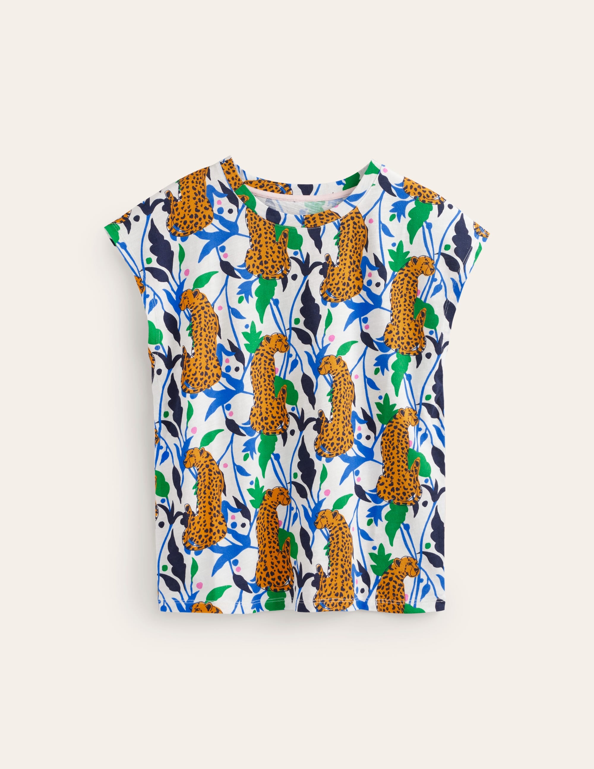  Louisa Printed Slub T-Shirt-Multi, Leopard Vine、mySite、ashleygrahame