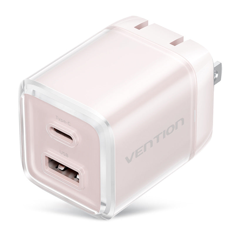 Vention 2-Port USB (C + A) GaN Charger (30W/30W) US-Plug、mySite、fannypackpong