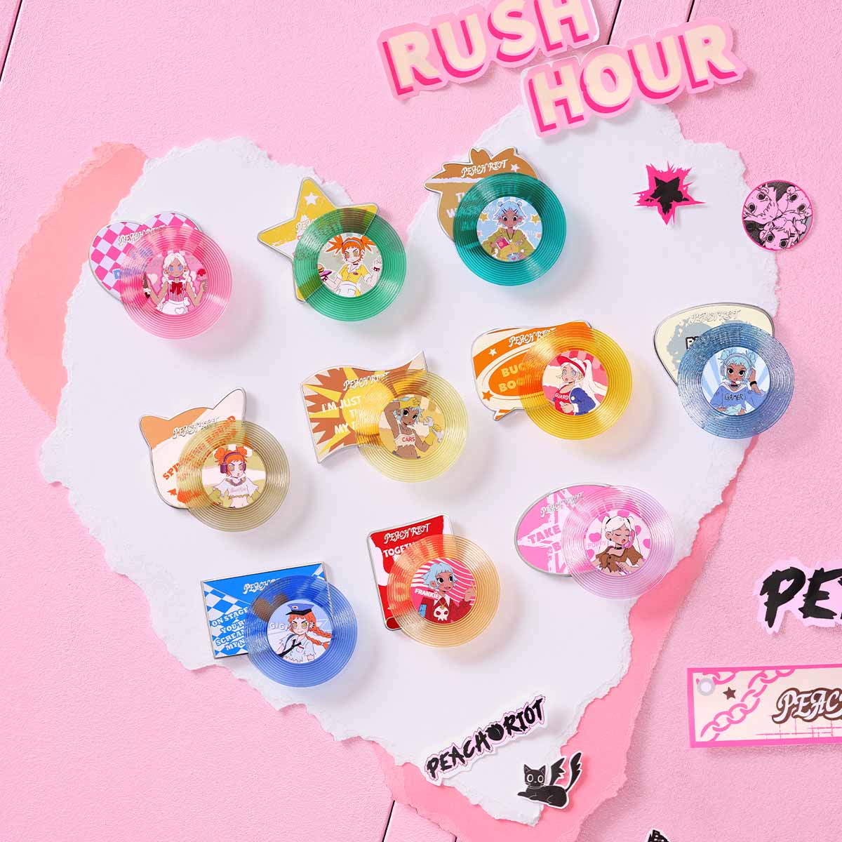 【NEW】POP MART Peach Riot Rush Hour Series-Fridge Magnet Blind Box、mySite、greenlandpopulation