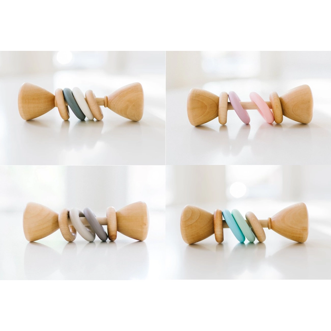 Color Block Classic Rattle - White/Gray、mySite、g9winljtr