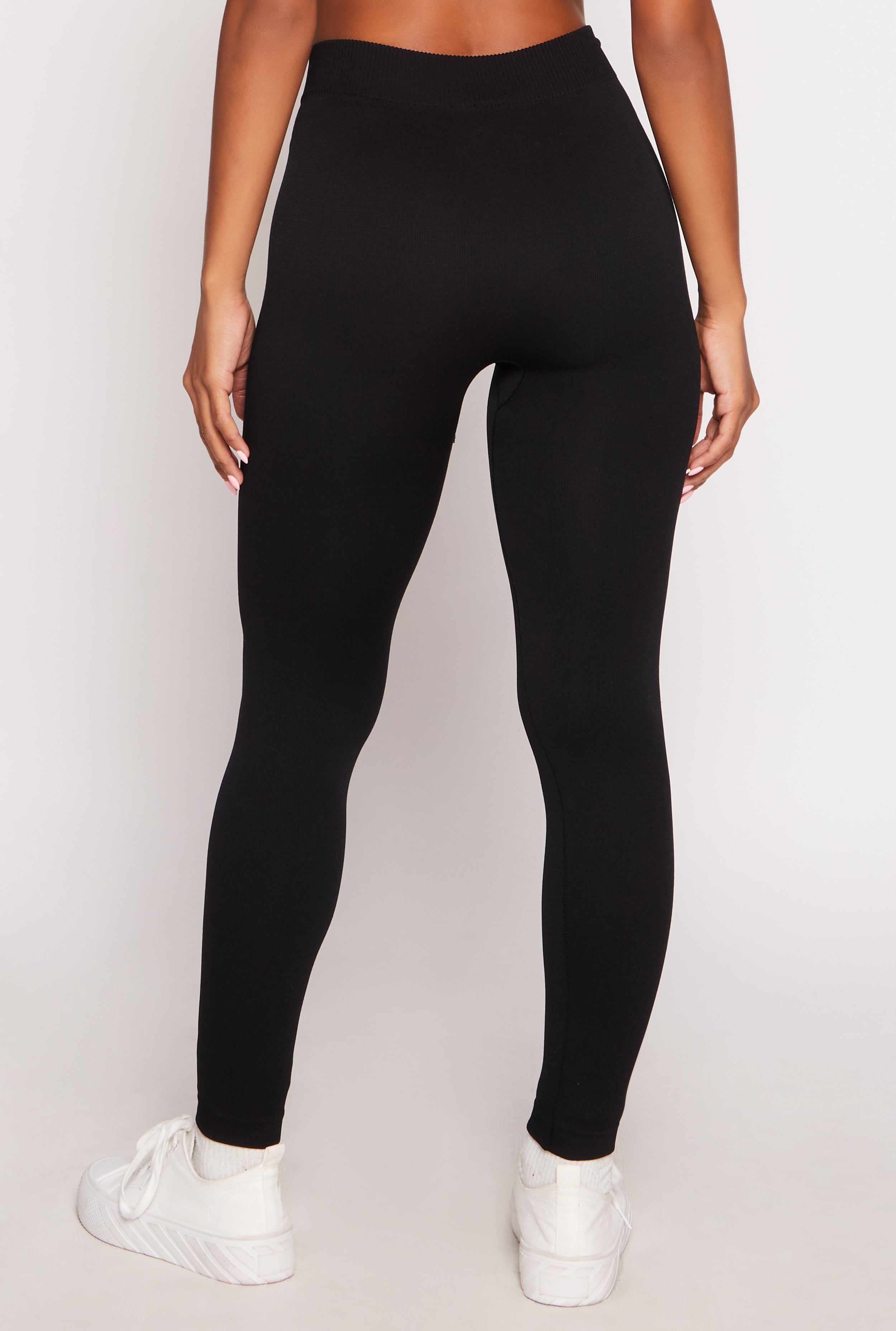 Fleece Lined Ribbed High Waist Leggings、mySite、camillekostekn