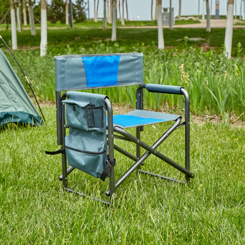  2-piece Padded Folding Outdoor Chair with Side Table and Storage Pockets,Lightweight Oversized Directors Chair for indoor, Outdoor Camping, Picnics and Fishing,Green、、yumabirdnaturehistoryfestival
