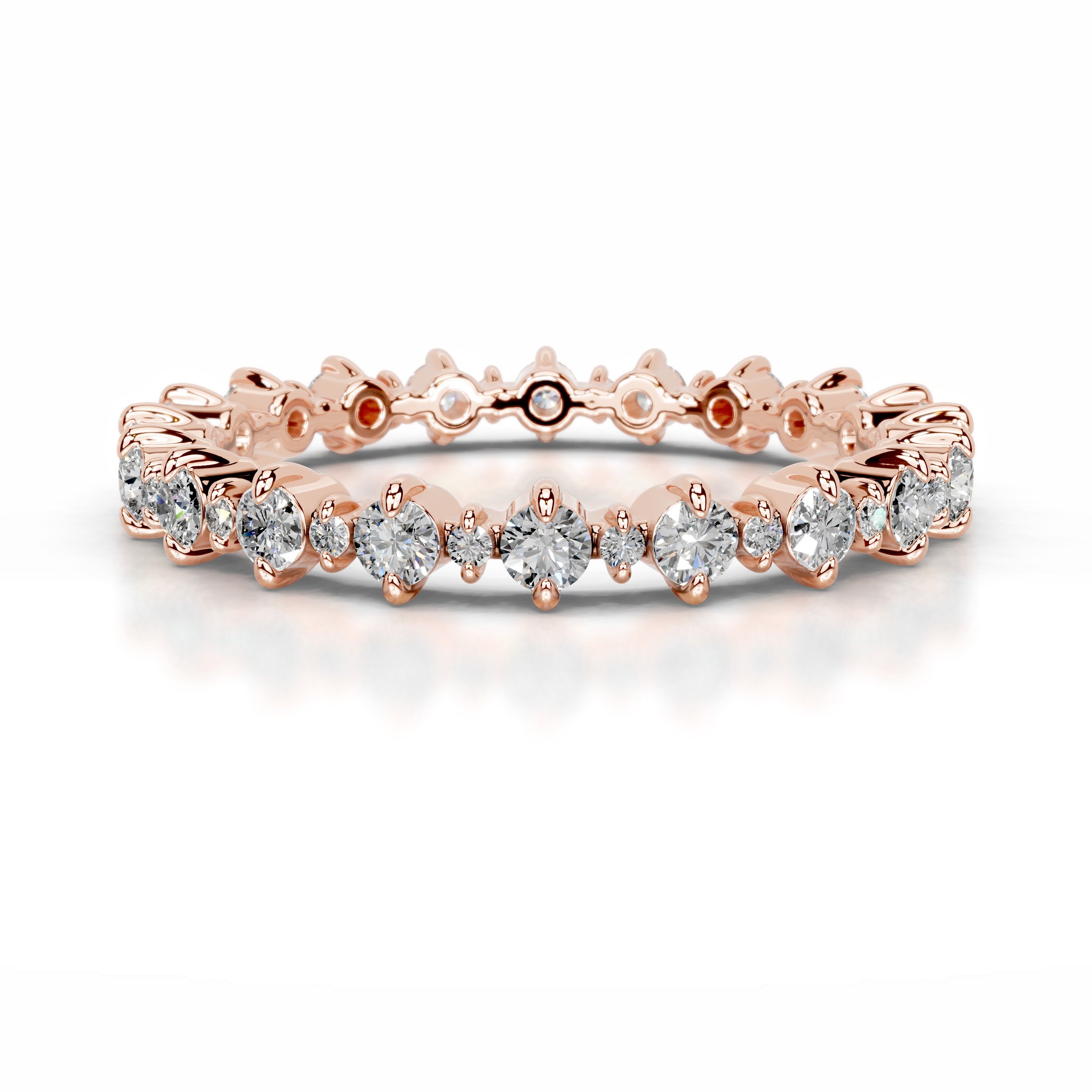 Halle Diamond Wedding band - 14K Rose Gold、mySite、hinf8tx79