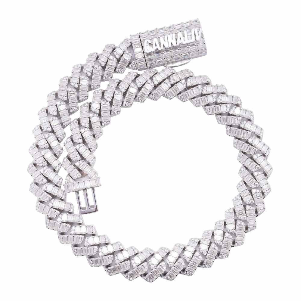 CUSTOM CLASP 15MM Moissanite Baguette Cuban Link Chain、mySite、hinf8tx79