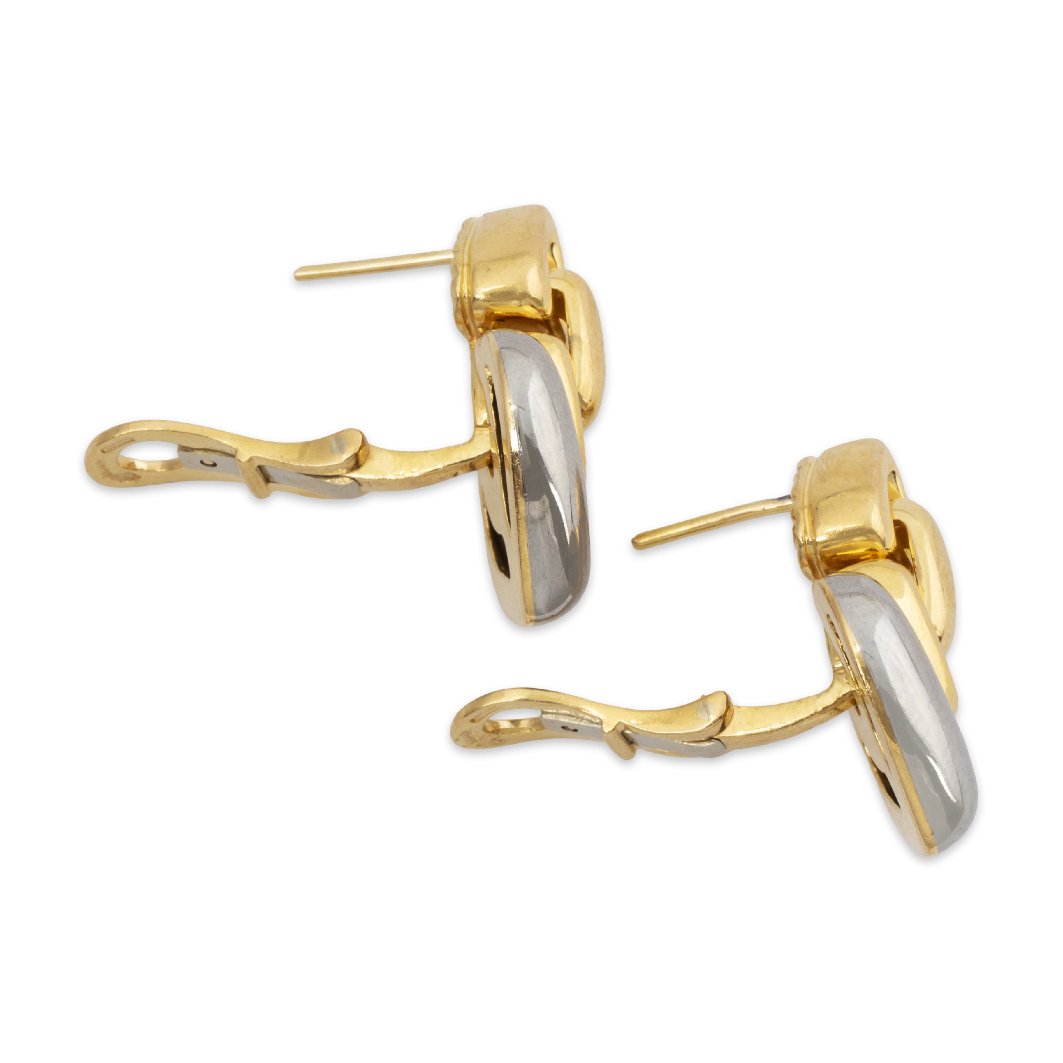 Vintage Bvlgari 18k Yellow & White Gold Doppio Cuore Earrings、mySite、hinf8tx79