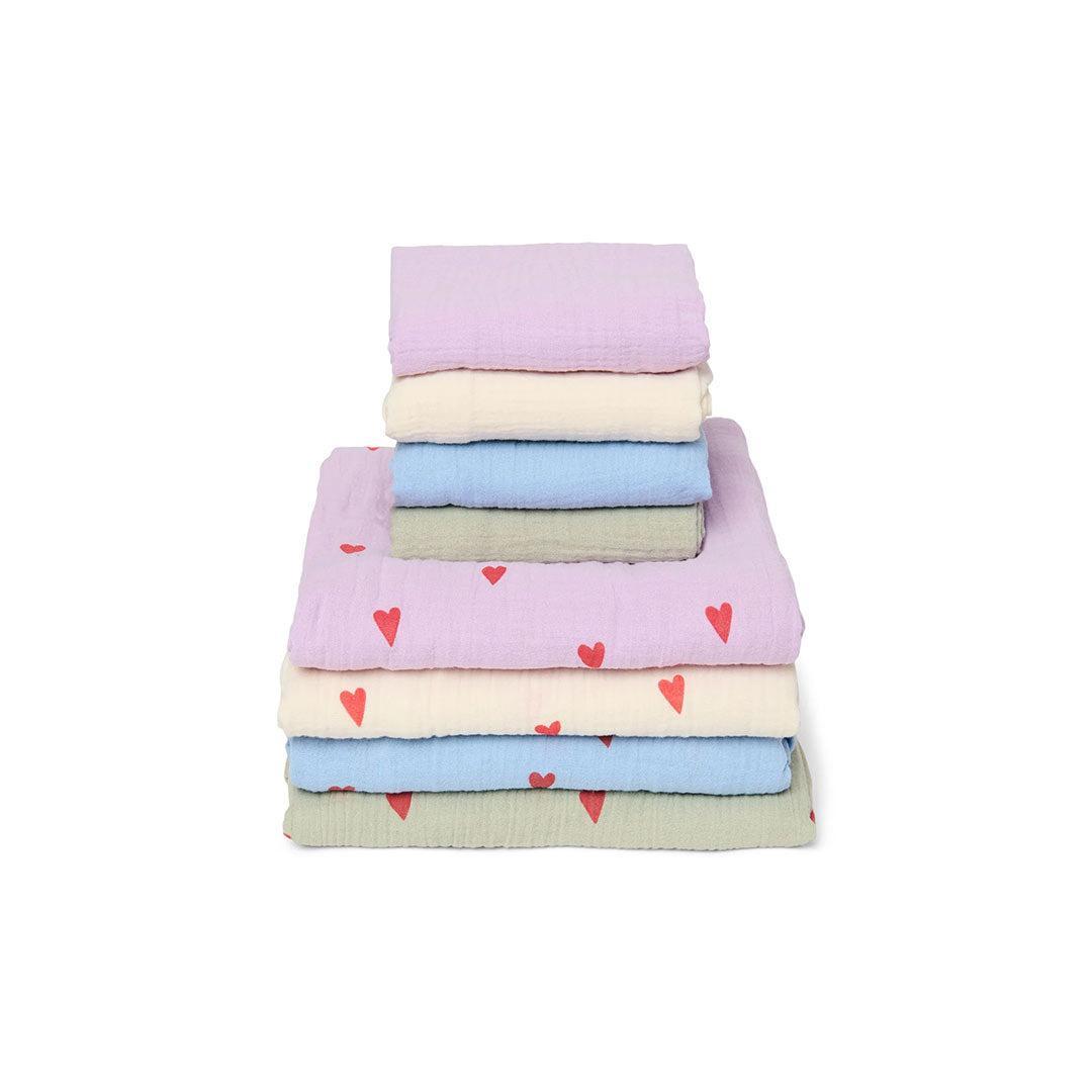  Studio Noos Lilac Hearts Swaddle 70x70 - Lilac、mySite、merchandisen
