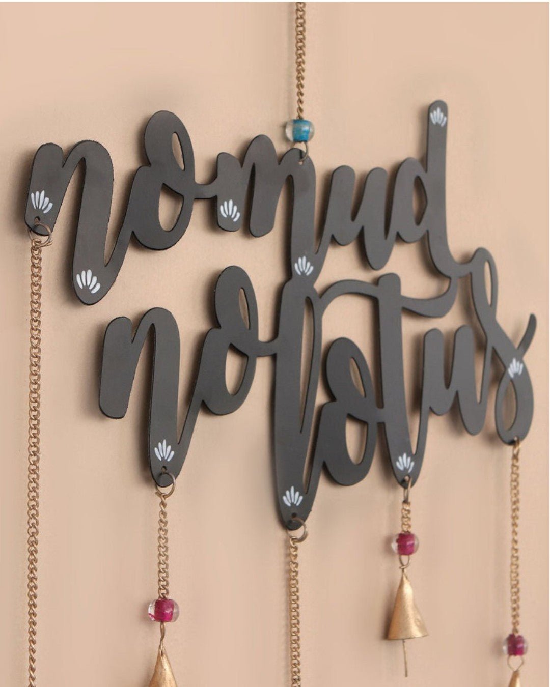 No Mud No Lotus Recycled Metal Wall Chime Hanging, Fair Trade、mySite、topwebapps