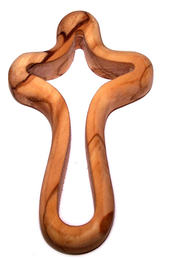 Hand Cross Carved with Comfort Cross Shape All The Way Through Package. Comes with Gift Box,Velvet Bag & Lord's Prayer Card - 4 Cross、mySite、topwebapps