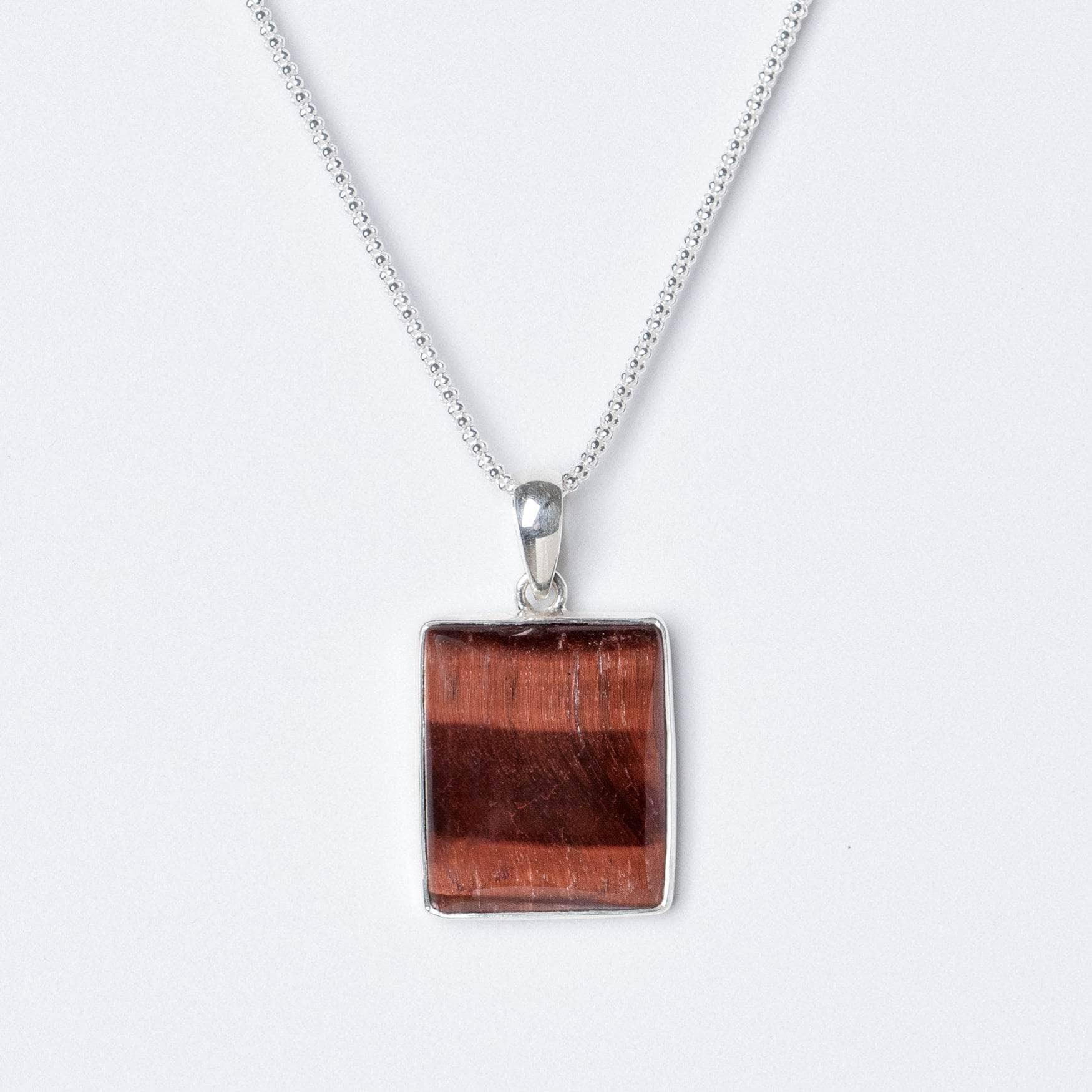 Red Tiger Eye Square Pendant Necklace、mySite、hinf8tx79
