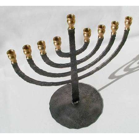 Blackthorne Forge Traditional Iron Flame Jewish Menorah、mySite、topwebapps