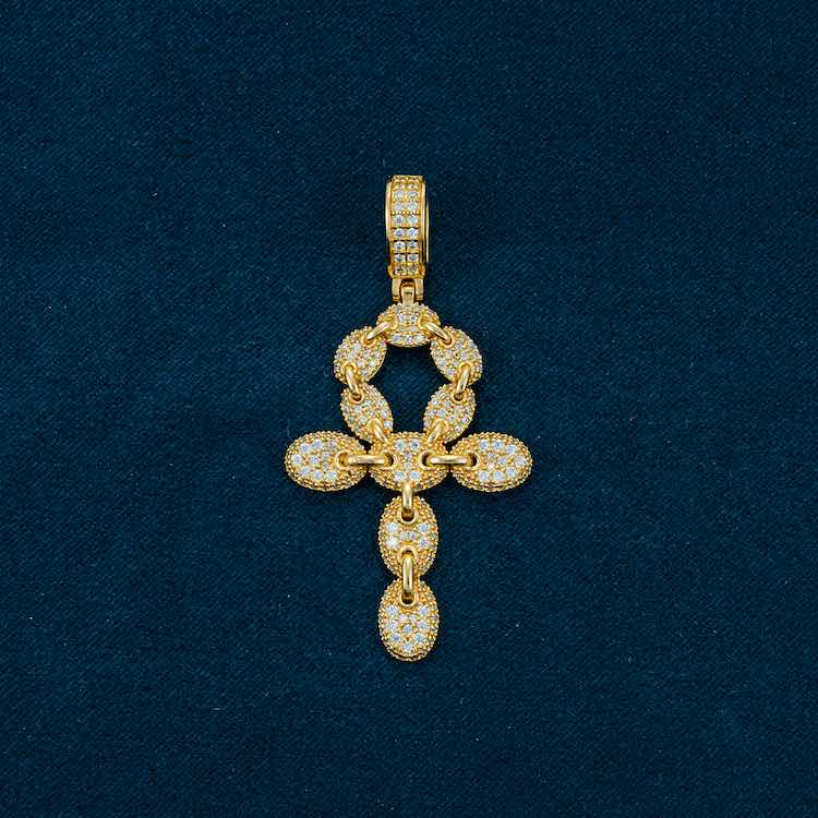Moissanite Ankh Pendant 14K Gold、mySite、hinf8tx79