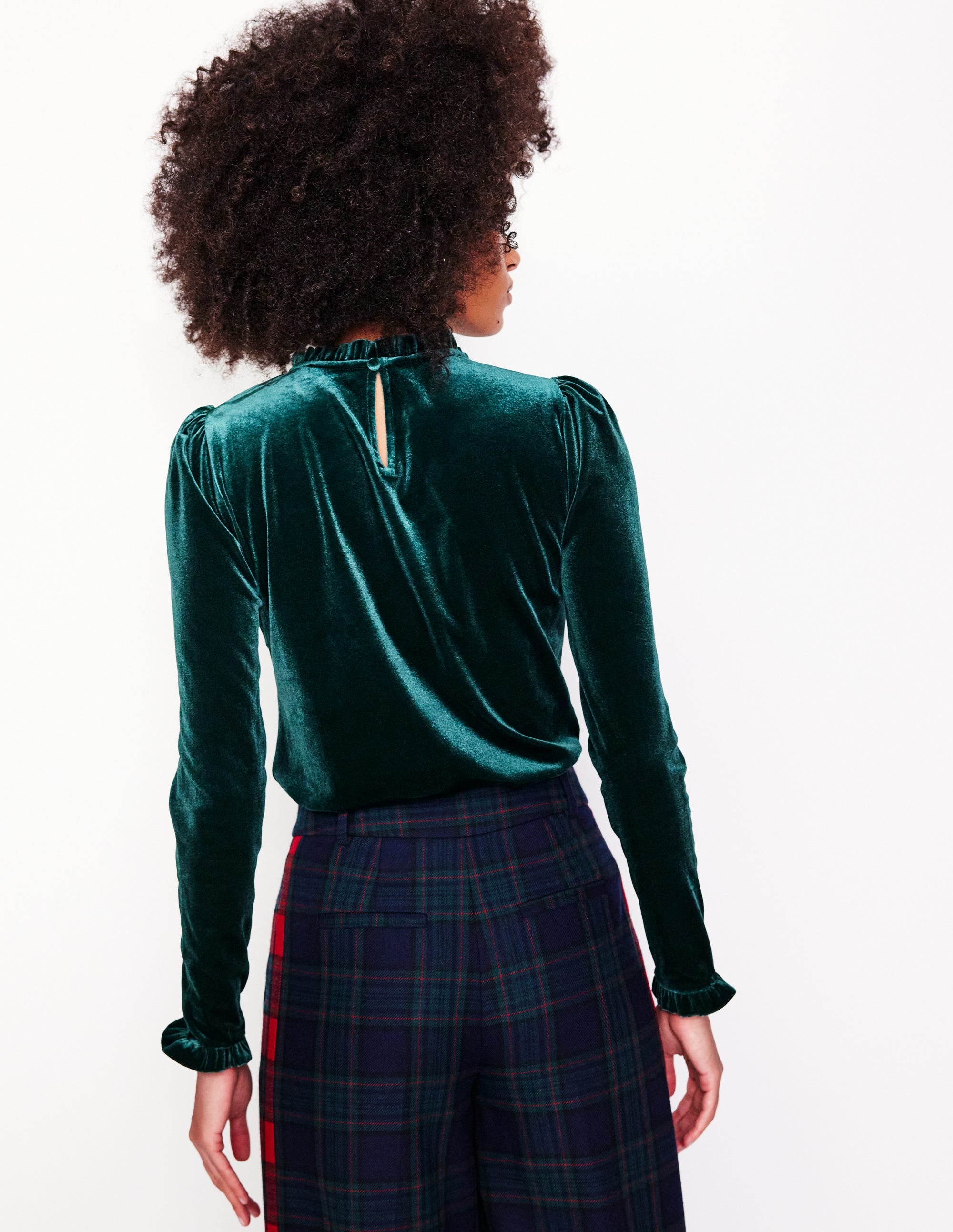  Velvet Frill Neck Top-Glade、mySite、ashleygrahame