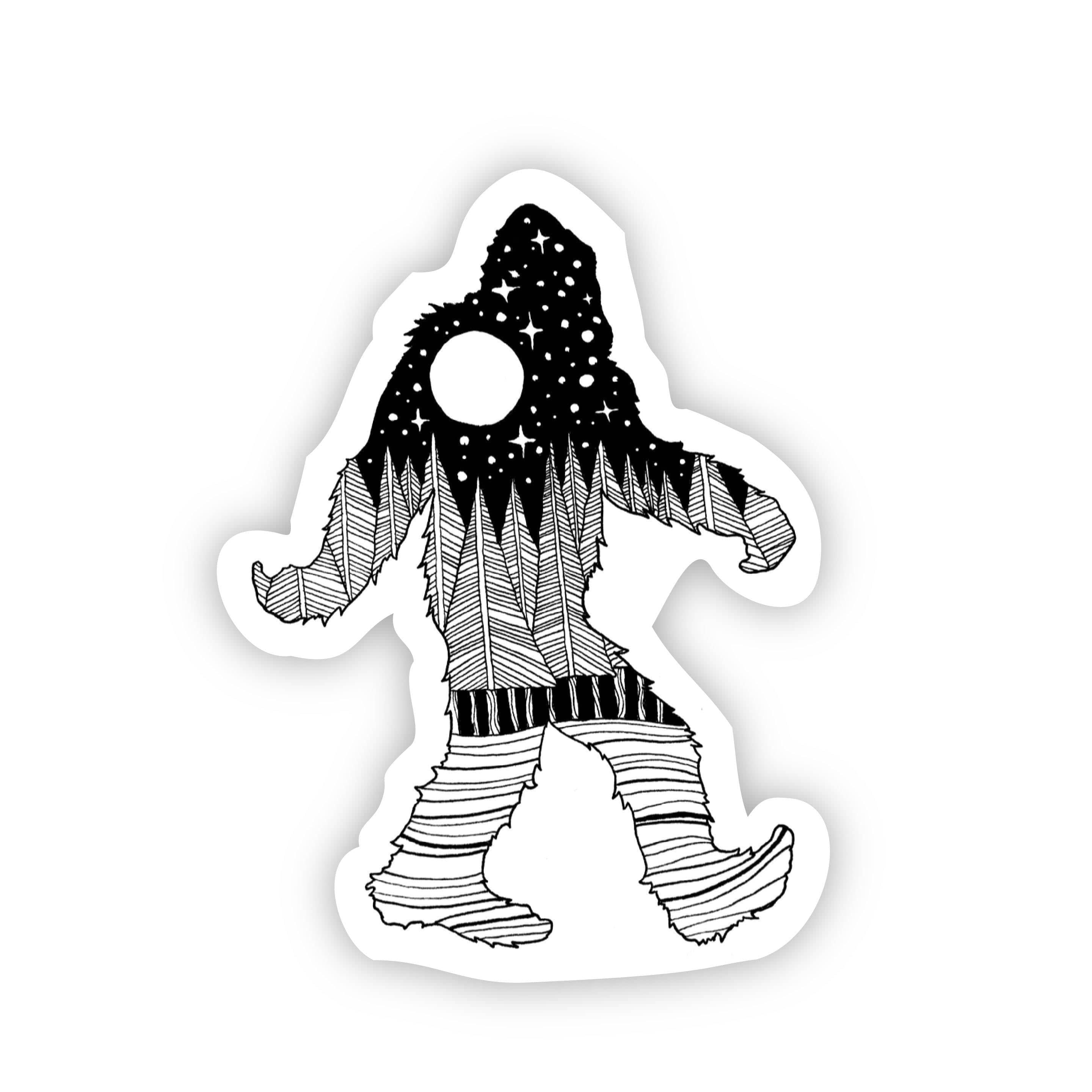  Bigfoot Nature Sticker Black & White、mySite、elrpsem3k