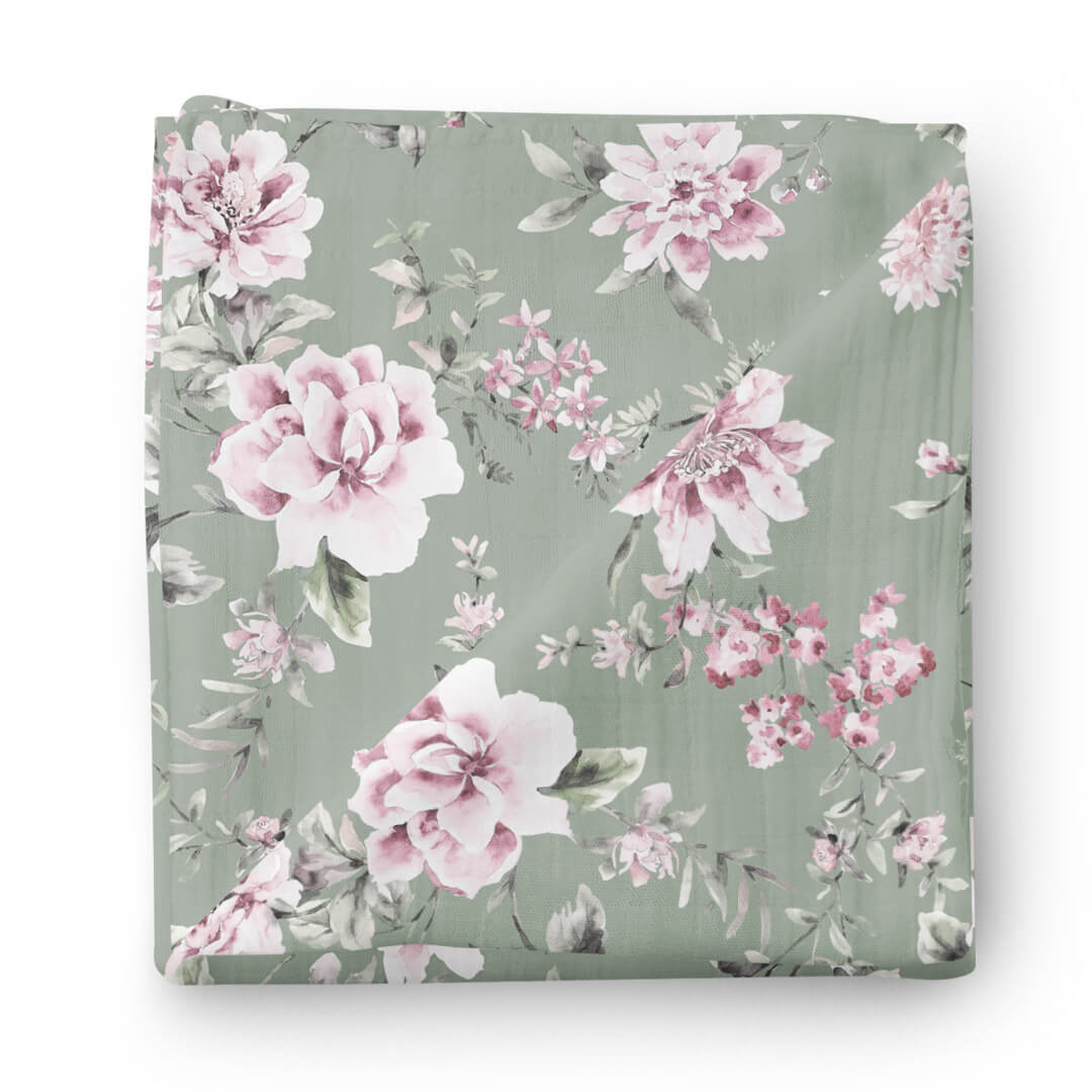  Saylor's Sage & Blush Floral Oversized Swaddle Blanket、mySite、layawaytickets