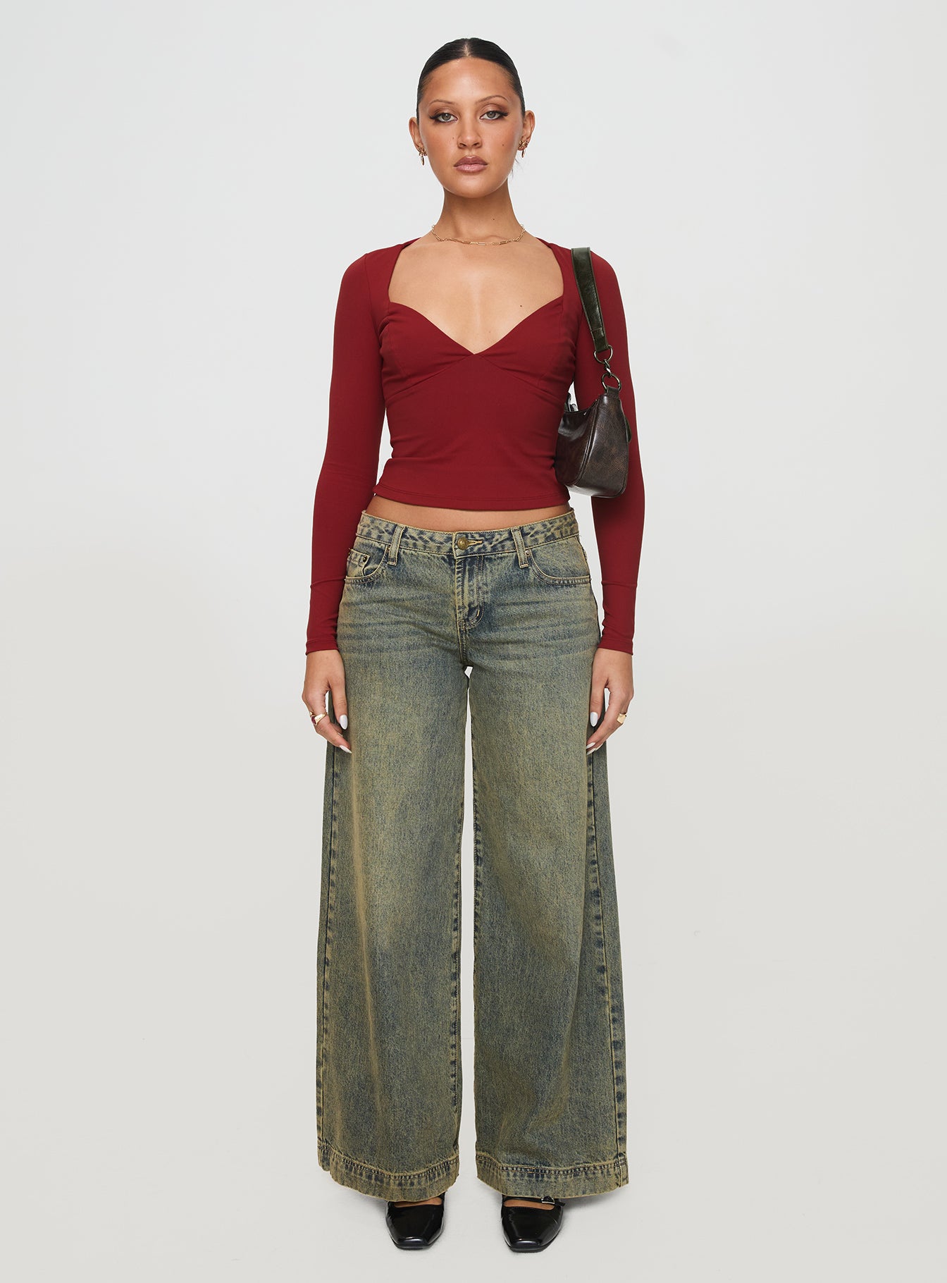 Tonya Long Sleeve Top Red、mySite、solidvoid