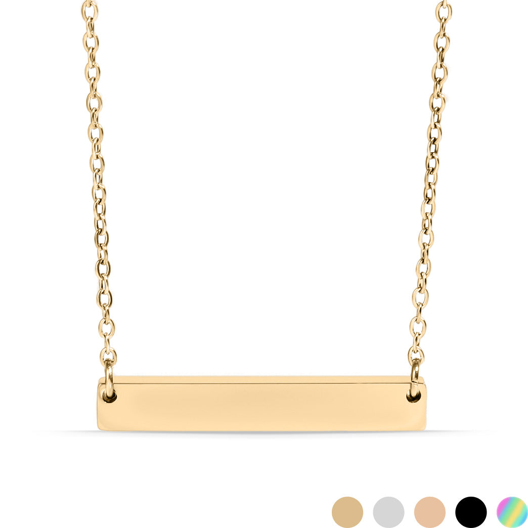 18K Gold PVD Stainless Steel Blank Bar Necklace / SBB0019、mySite、dreamappss
