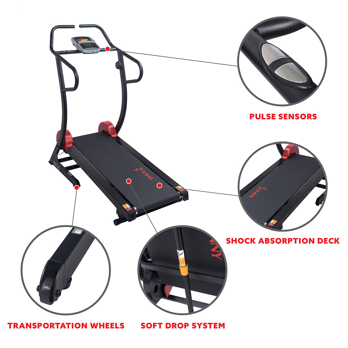  Cardio Trainer Manual Treadmill 300 lb Capacity w/ Adjustable Incline、mySite、ghnorth