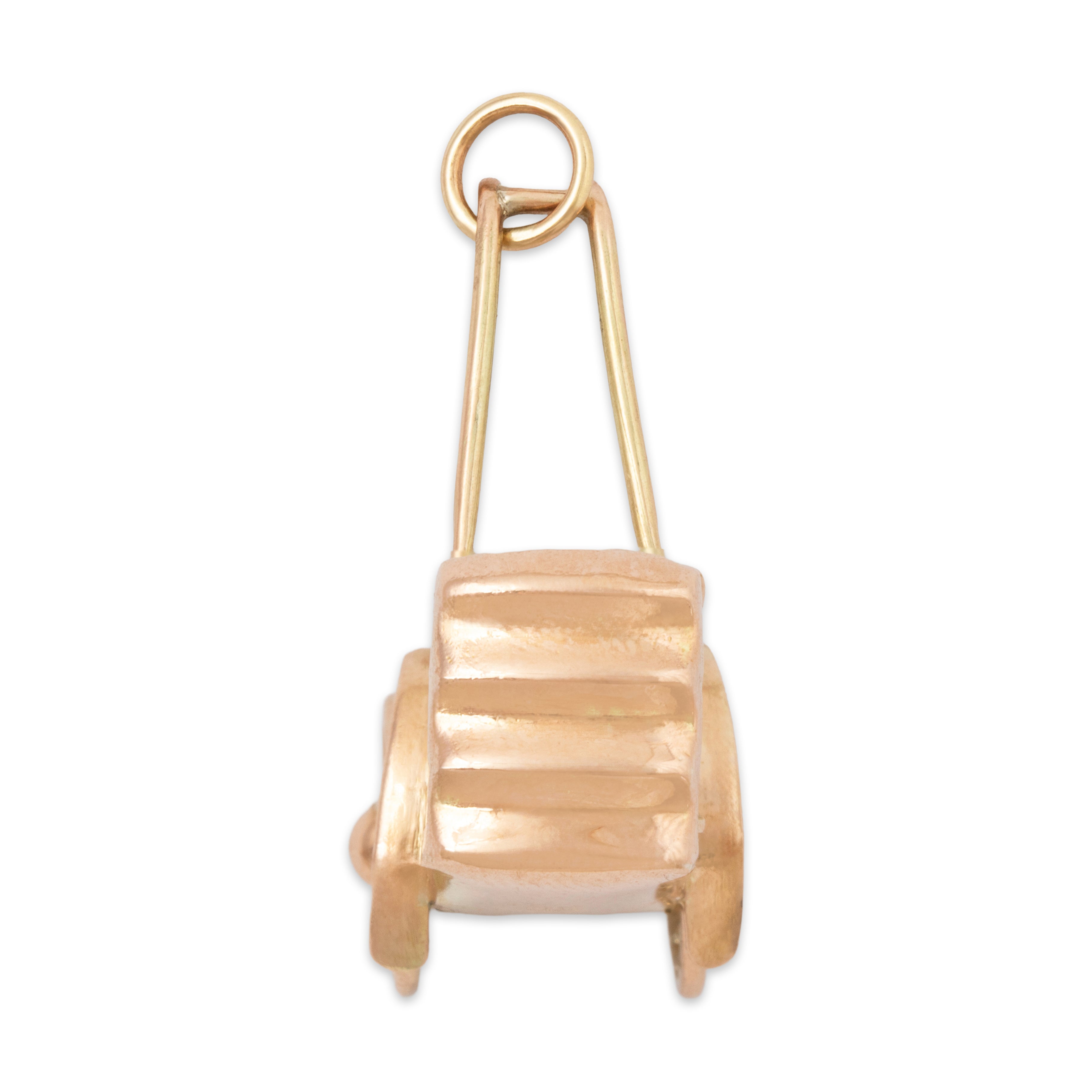 Vintage Large 14k Yellow & Rose Gold Articulated Rickshaw Cart Charm / Pendant、mySite、hinf8tx79