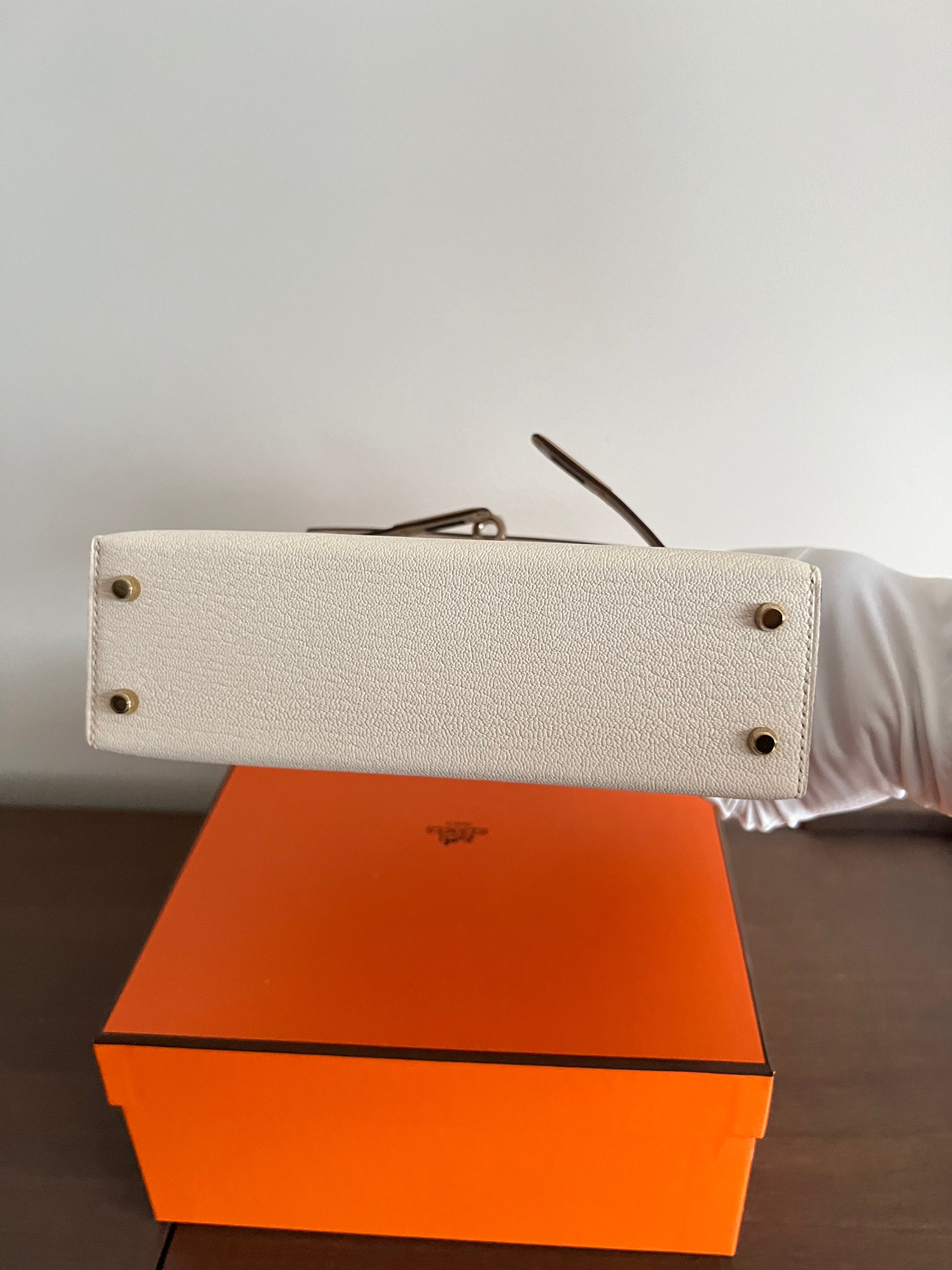 Hermès Mini Kelly 20 HSS Nata & Gris Tourterelle Chevre Mysore Permabrass、mySite、garminoutage.com