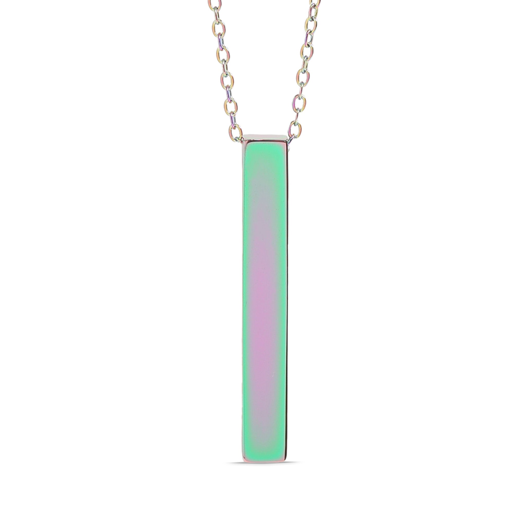 18K Gold PVD Stainless Steel Large Square 4-Sided Vertical Bar Polished Necklace / SBB0123、mySite、dreamappss