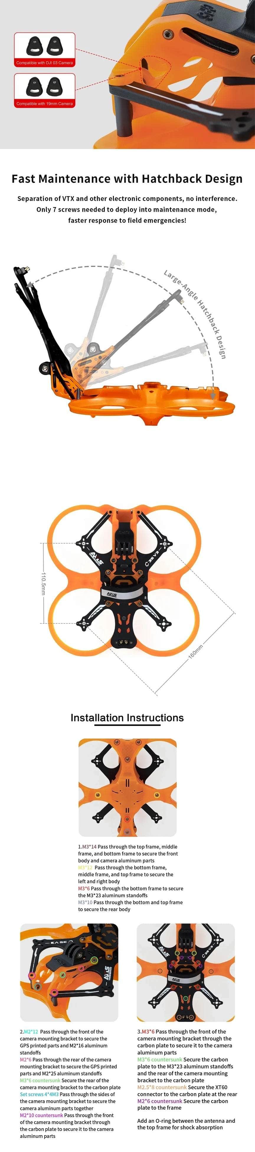 Axisflying C35 V3 Frame Kit w/o LED