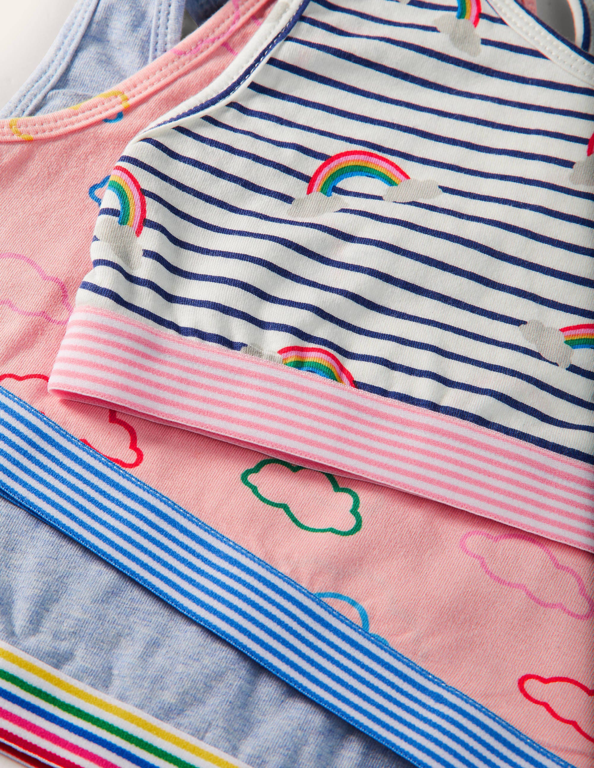  Sporty Crop Tops 3 Pack-Rainbow Clouds、mySite、ashleygrahame