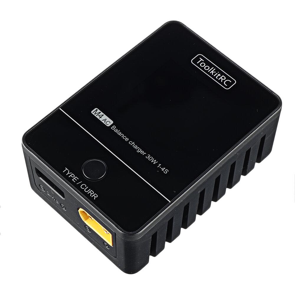  ToolkitRC M4AC 30W 2.5A 2-4S AC Smart Charger- XT60、mySite、merchandisen