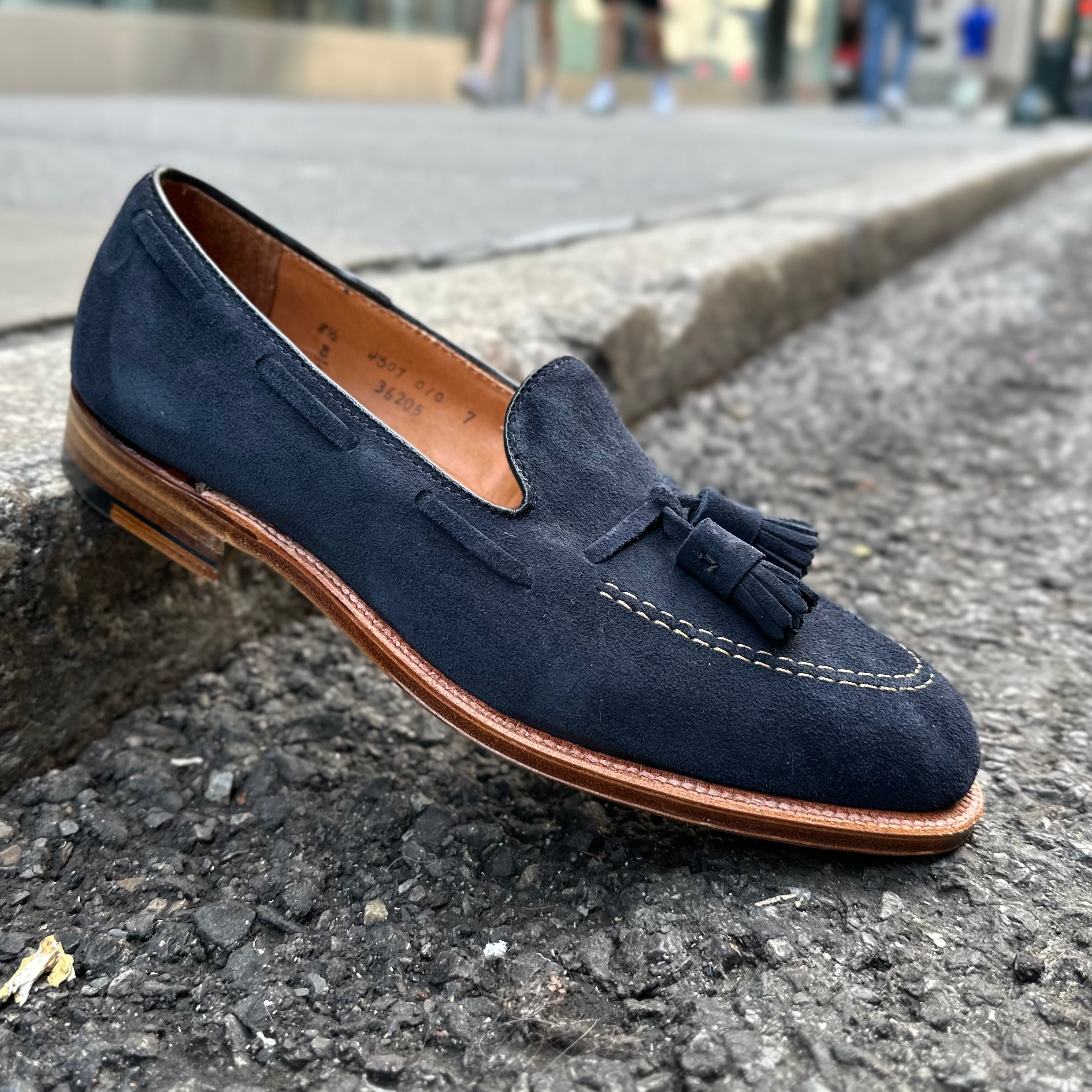  36205 - Tassel Loafer in Navy Blue Suede、mySite、preschool7hills