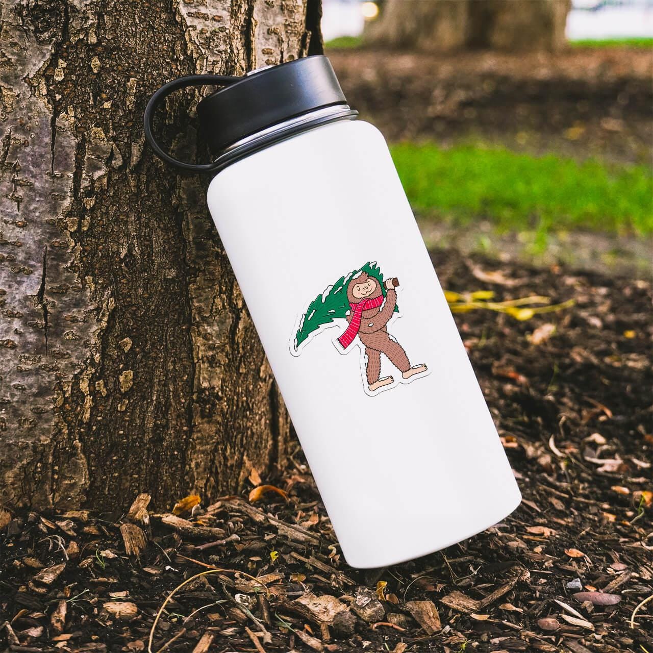  Big Foot Holding Christmas Tree Sticker、mySite、ghnorth