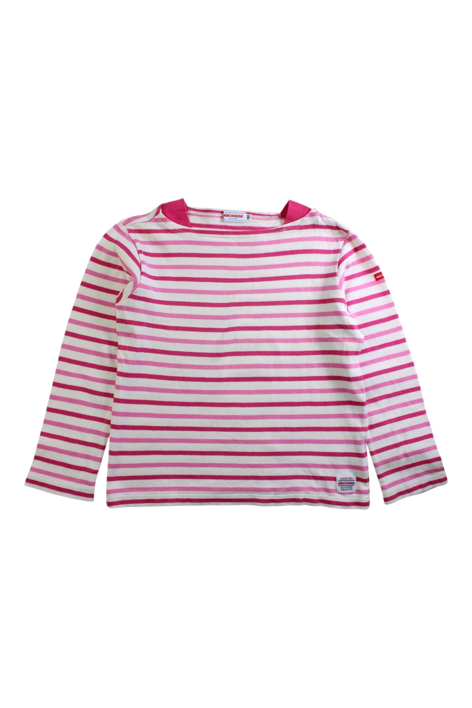Miki House Striped Long Sleeve Top 7Y、mySite、g9winljtr