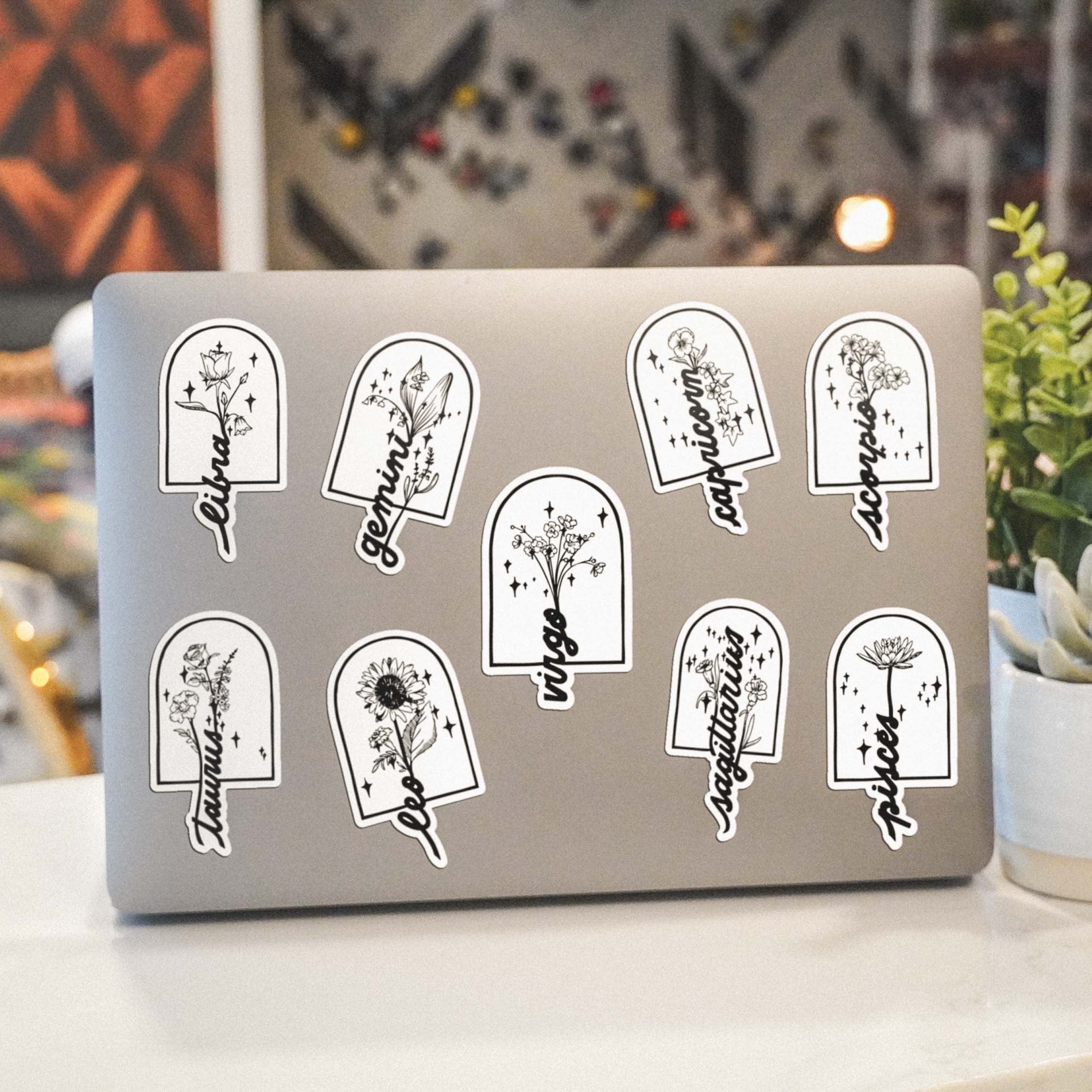  Floral Zodiac Stickers 12 Pack、mySite、ghnorth