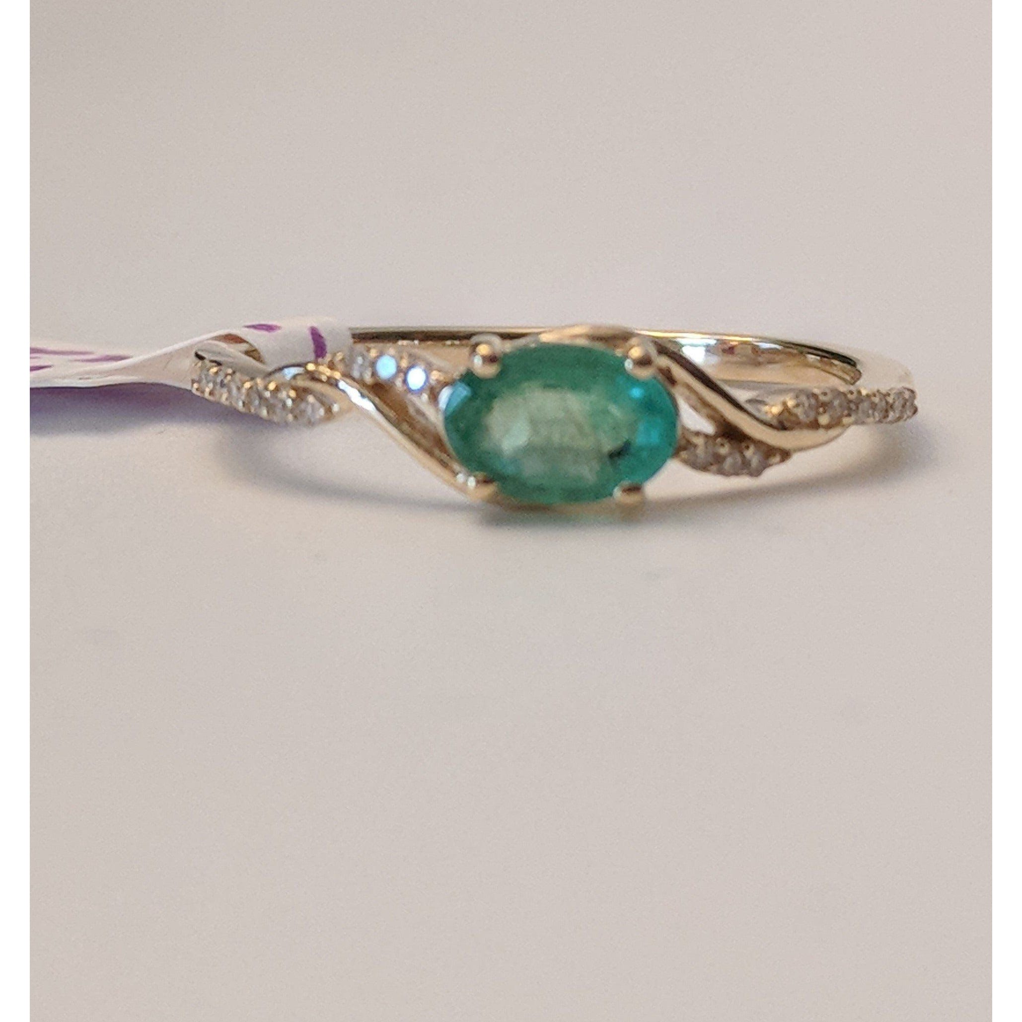 Zambian Emerald with Diamonds in 14K Gold, Exquisite yet Affordable!、mySite、g9winljtr