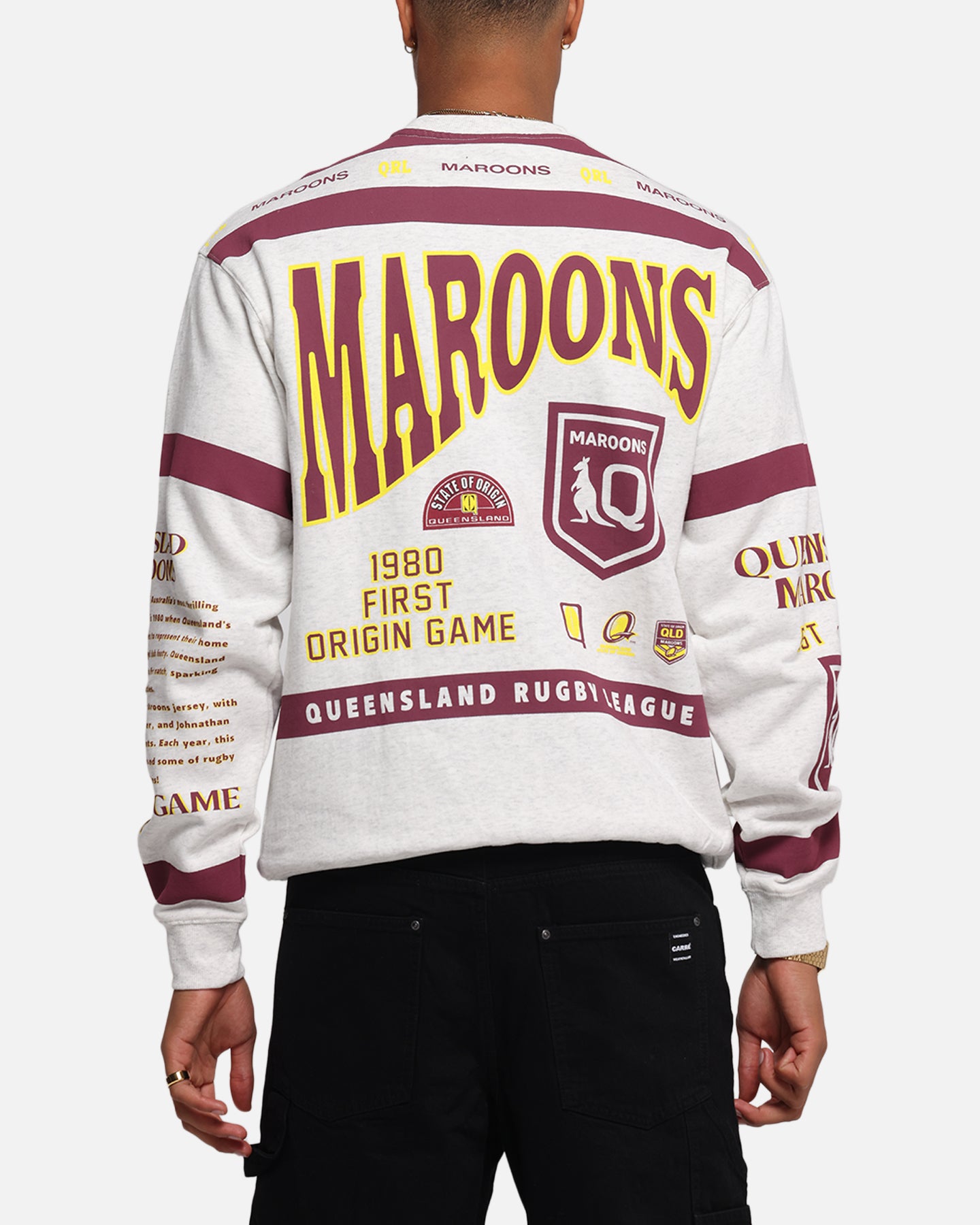 Queensland Rugby League Queensland Maroons Team Crewneck Silver Marle、mySite、zt4zffjzw