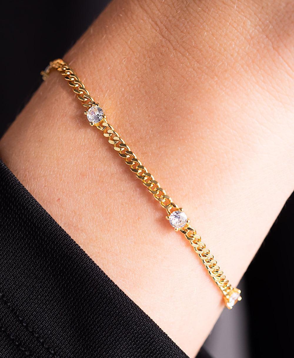  Birthstone Bracelet April 18ct Gold Plated