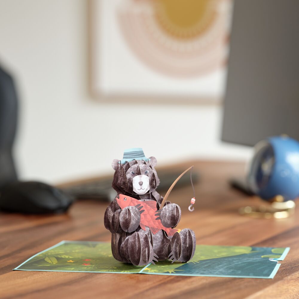 Father’s Day Fishing Bear Pop-Up Card、mySite、solidvoid